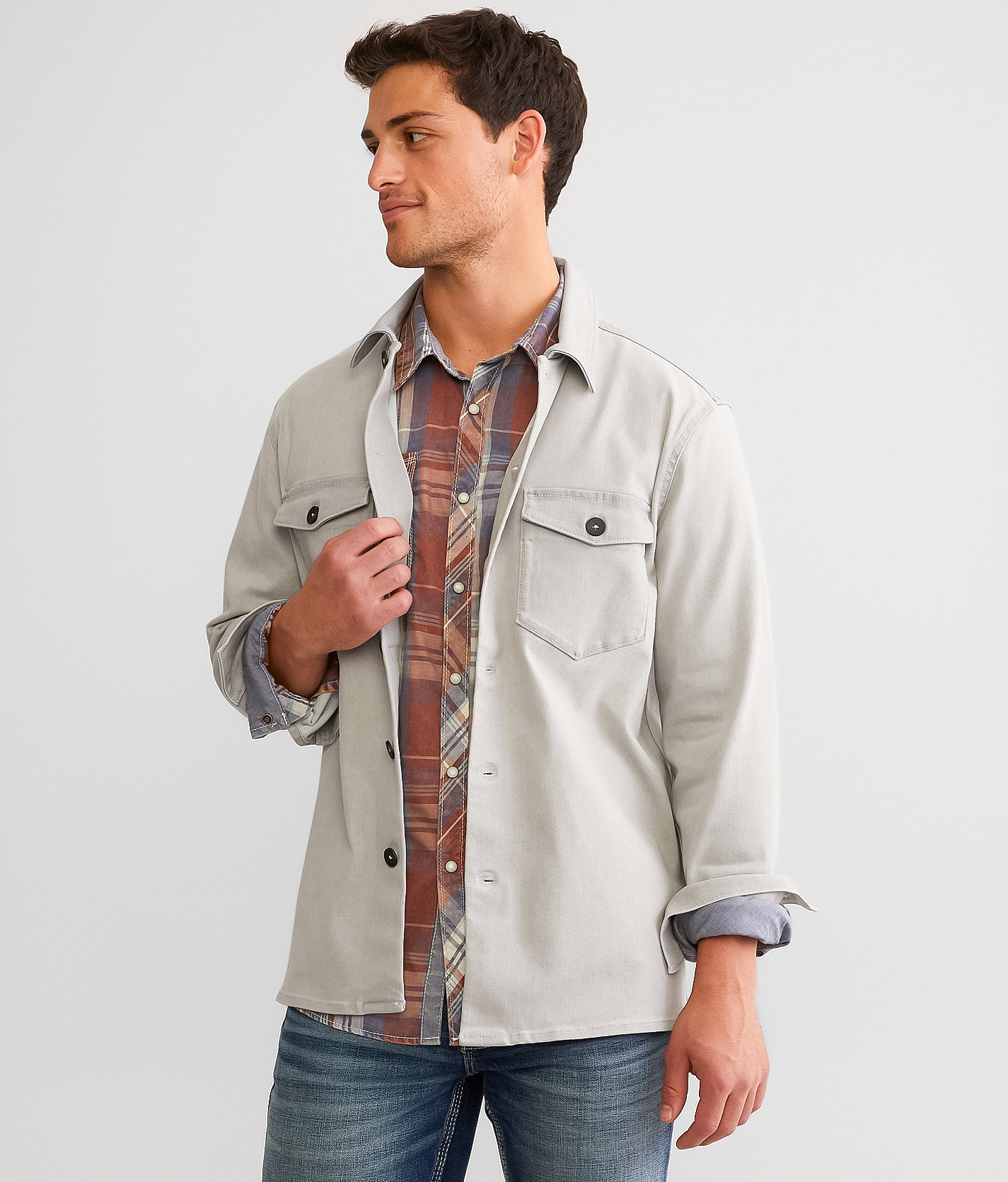 Outpost Makers Santa Fe Shacket - Men's Coats & Jackets in Fog Grey