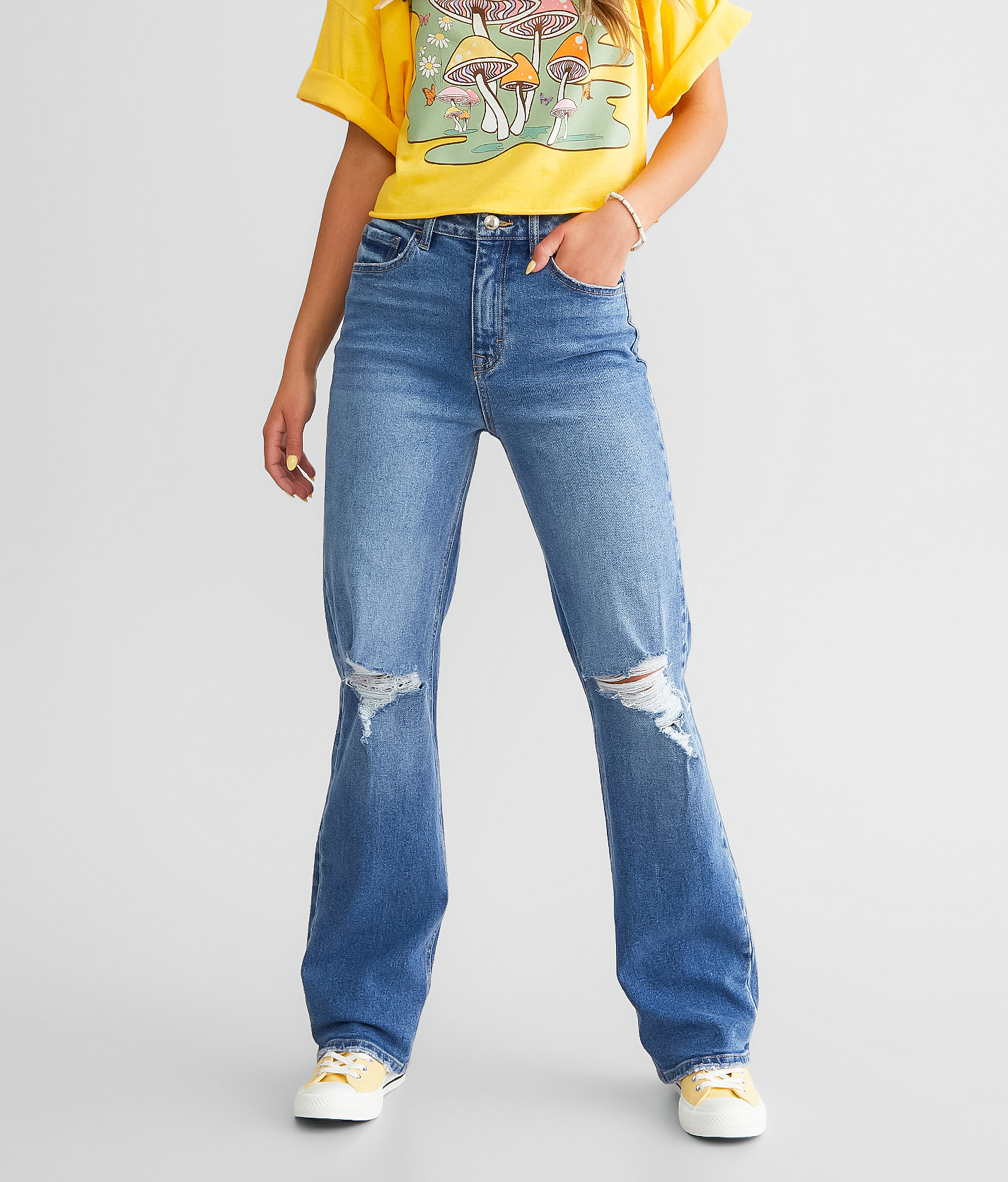KanCan Signature 90s Straight Stretch Jean - Women's Clothing in Tiff