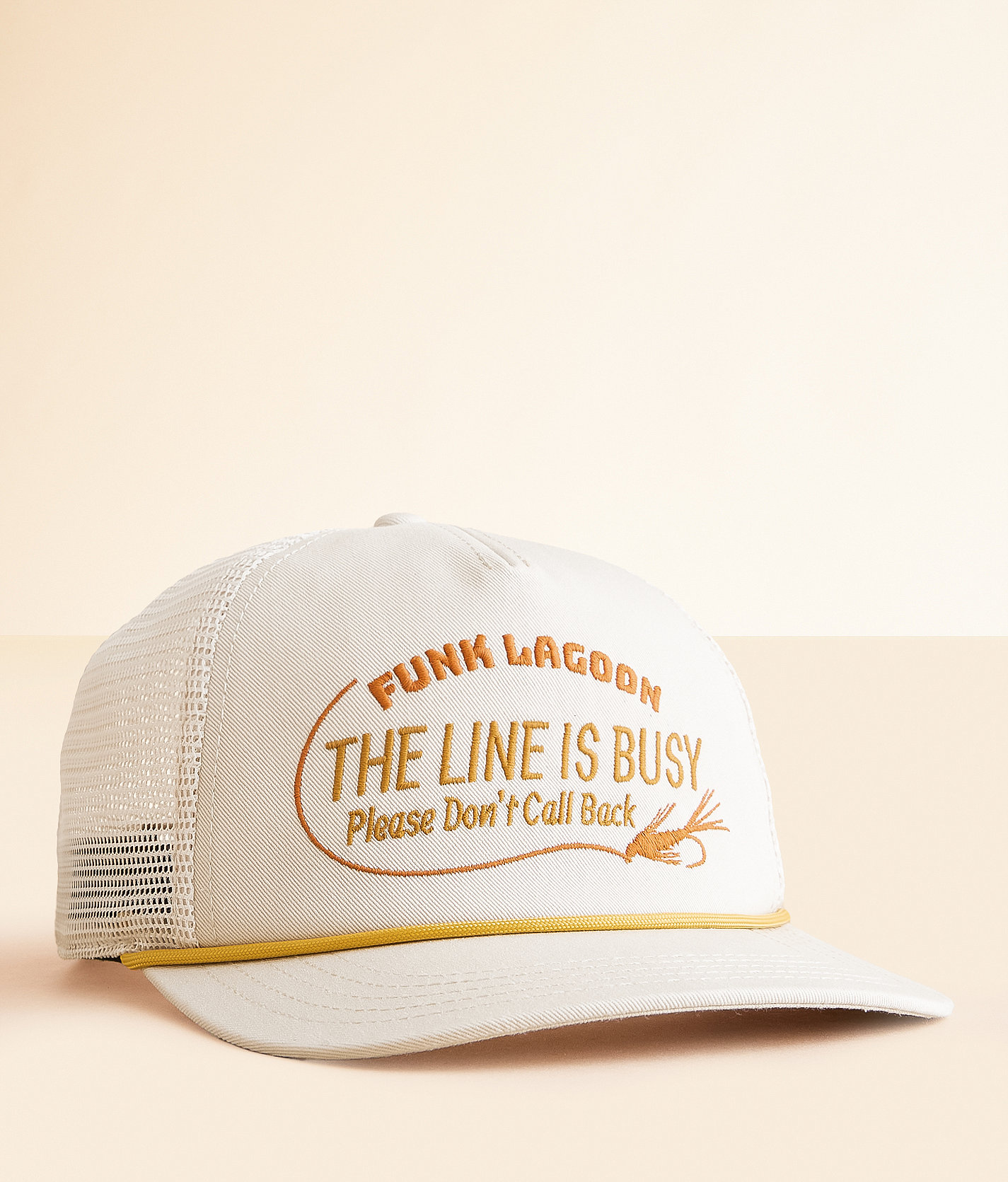 Funk Lagoon The Line Is Busy Trucker Hat - Men's Hats in Ivory