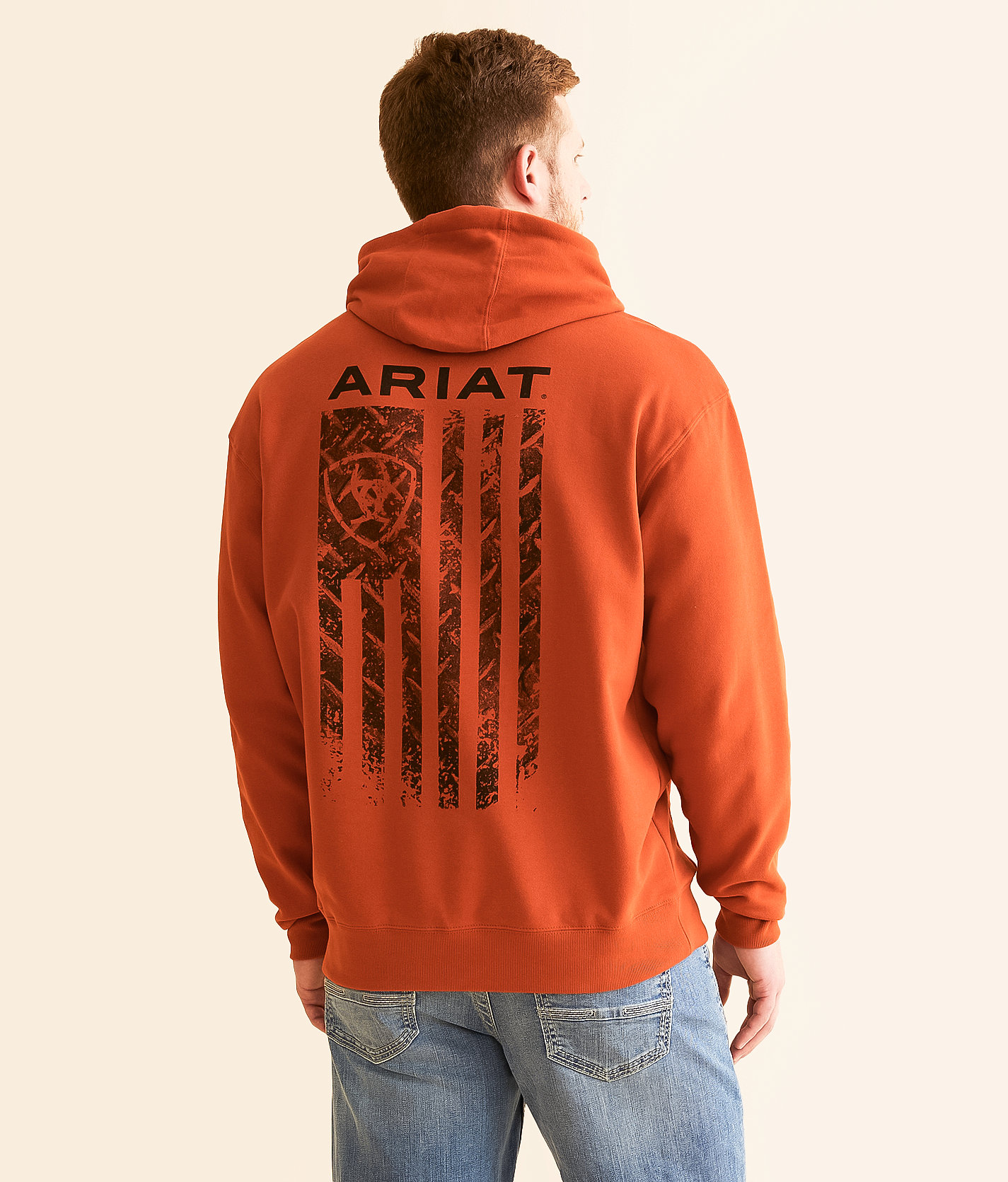 Ariat Never Fade Diamond Hooded Sweatshirt - Men's Sweatshirts in Dark Orange