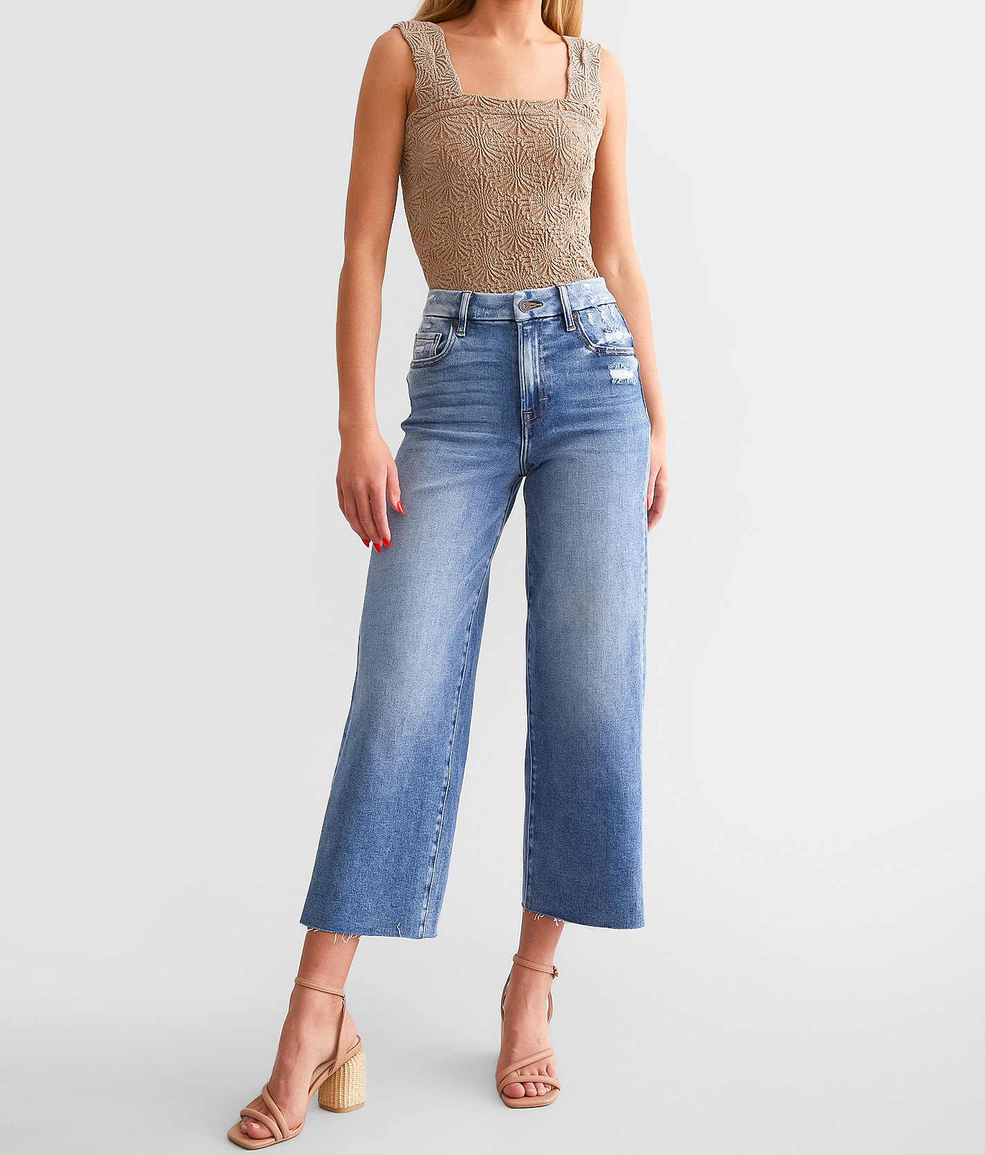 HIDDEN Nori Cropped Wide Leg Jean - Women's Jeans in Dark