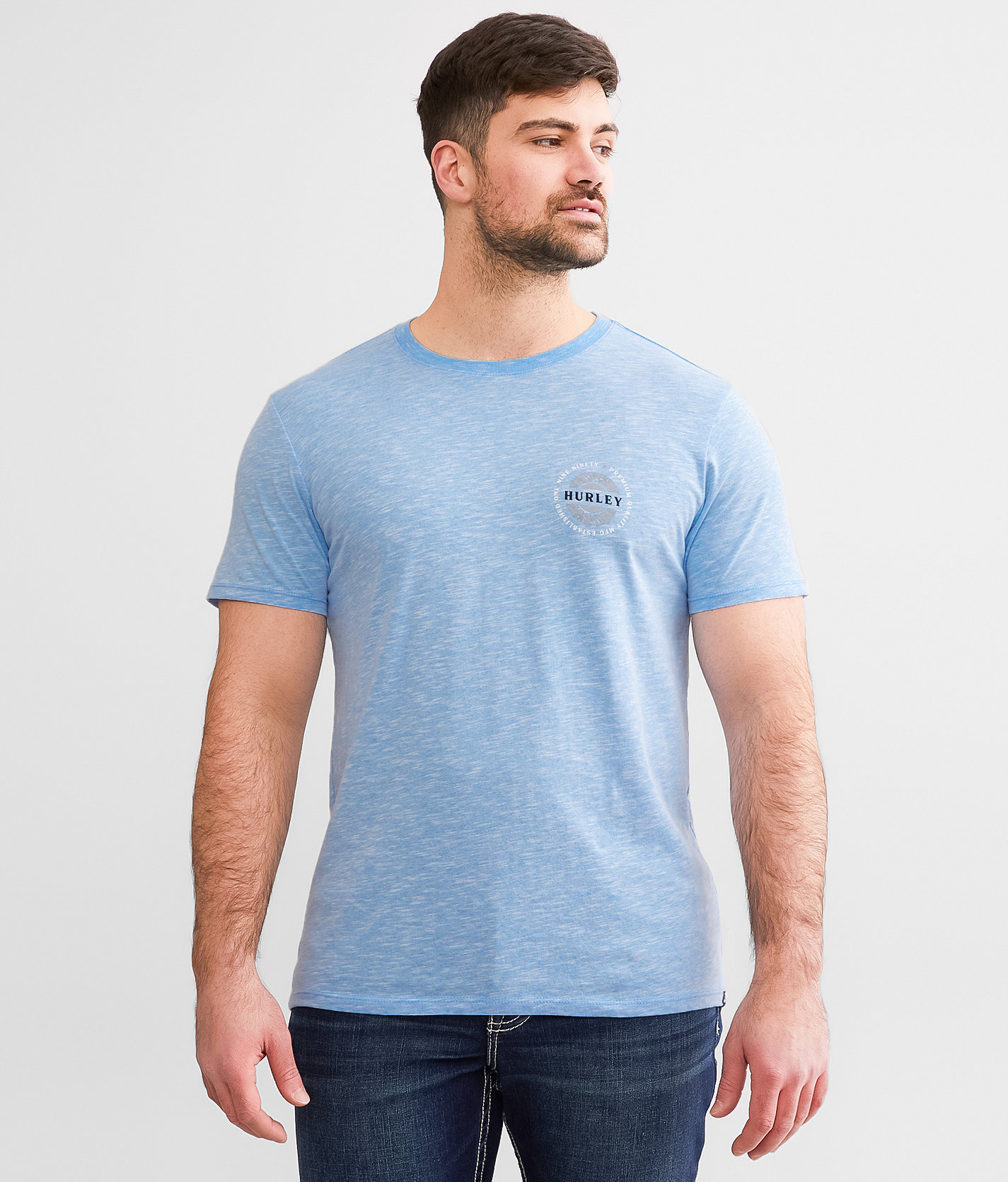 Hurley Over Under T-Shirt - Men's T-Shirts in White Blue Heroic