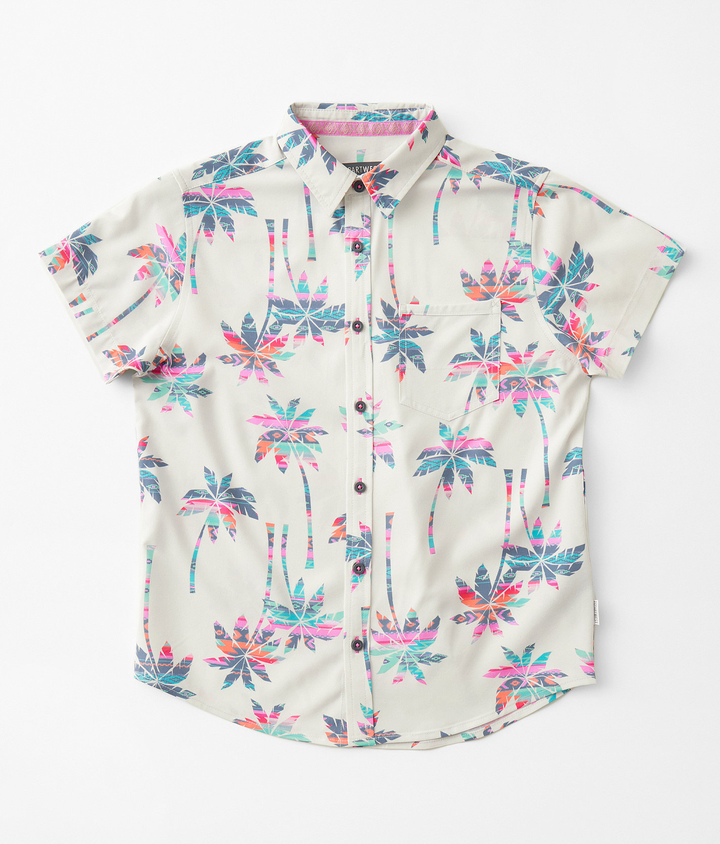 Boys - Departwest Palm Tree Performance Stretch Shirt - Boy's Shirts in Light Grey