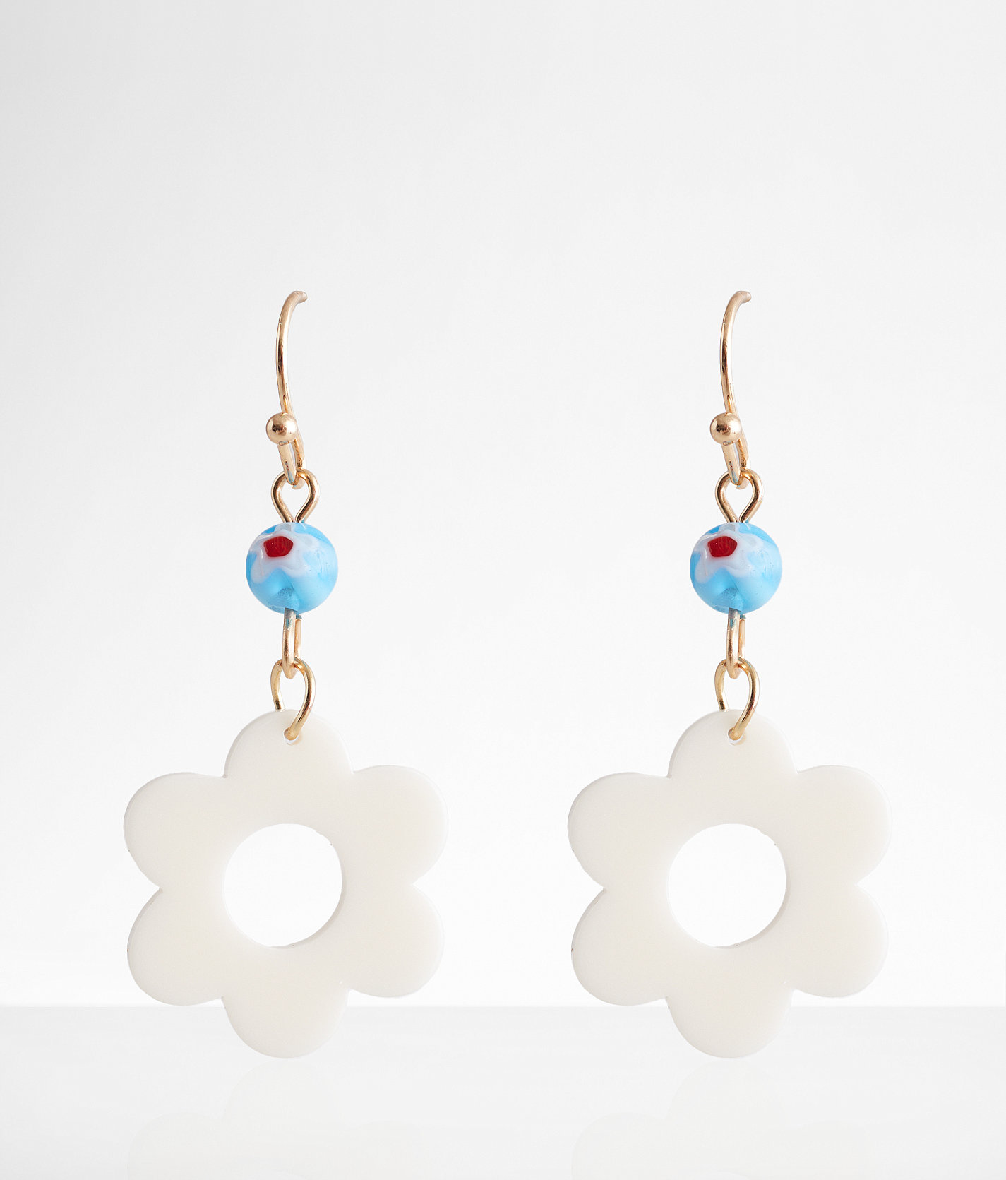 boutique by BKE Flower Drop Earring - Women's Jewelry in White Multi