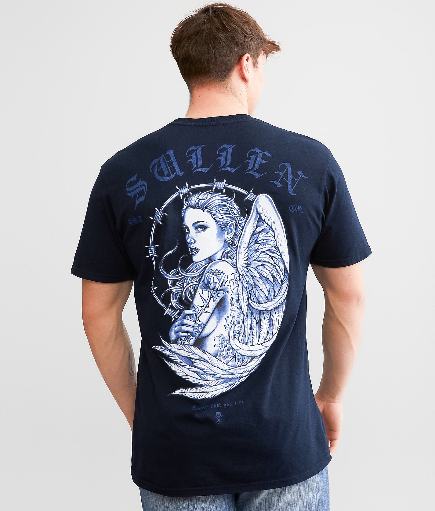 Sullen Barbwire Angel T-Shirt - Men's T-Shirts in Obsidian