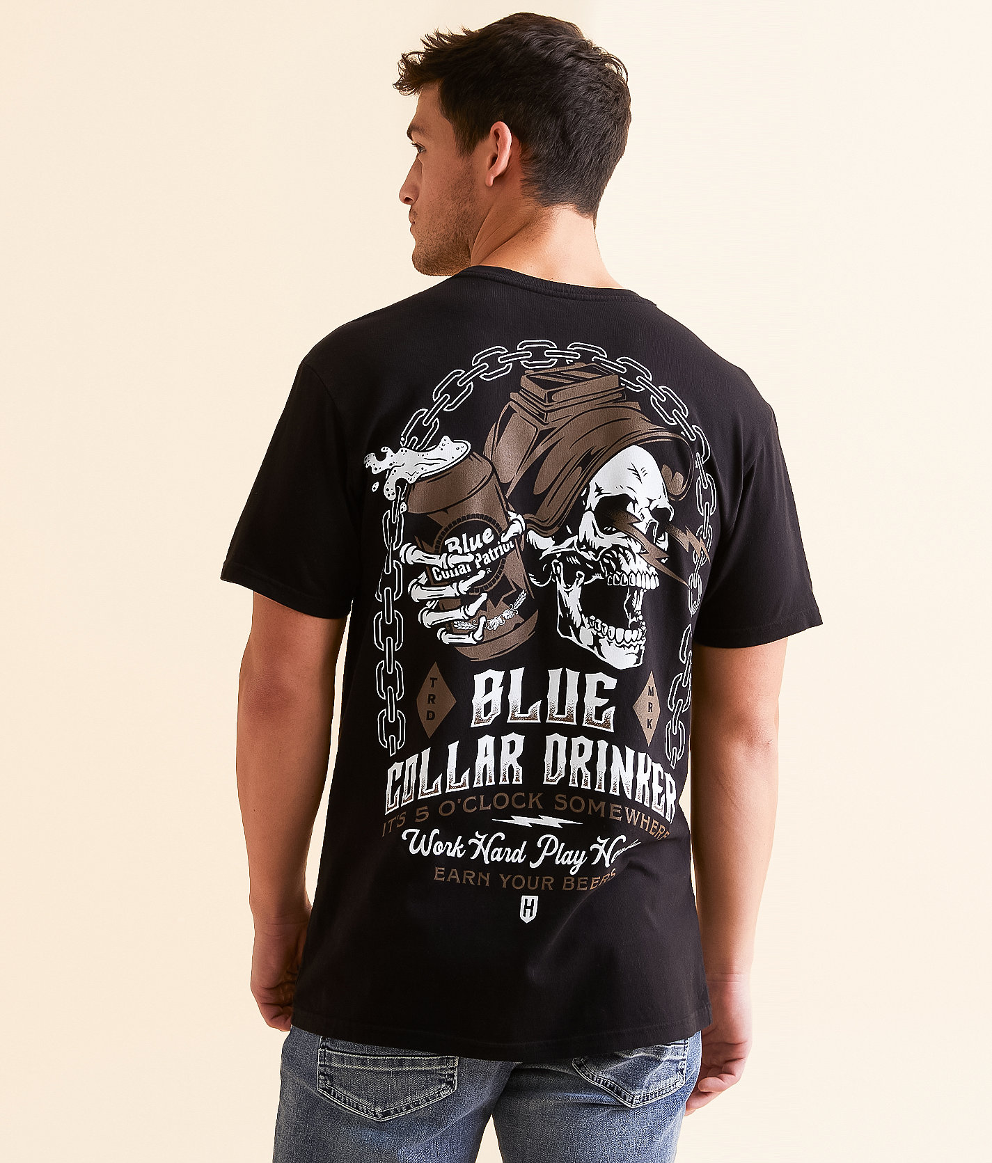 Howitzer Blue Collar 5 O'Clock T-Shirt - Men's T-Shirts in Black