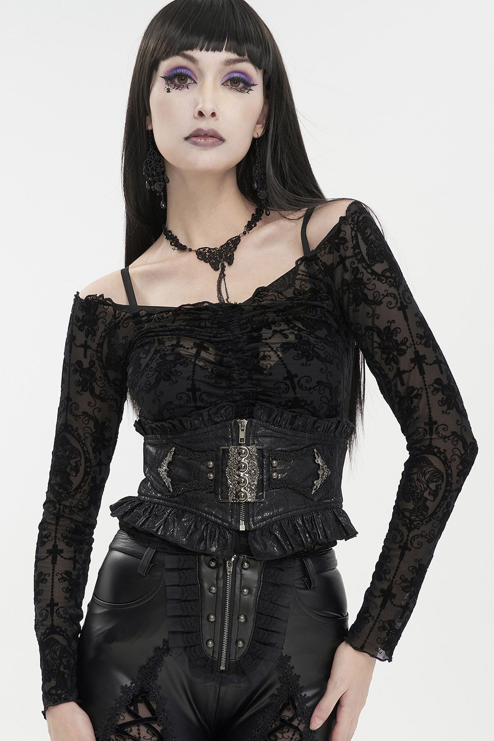 Drop of Poison Ruffled Waist Belt