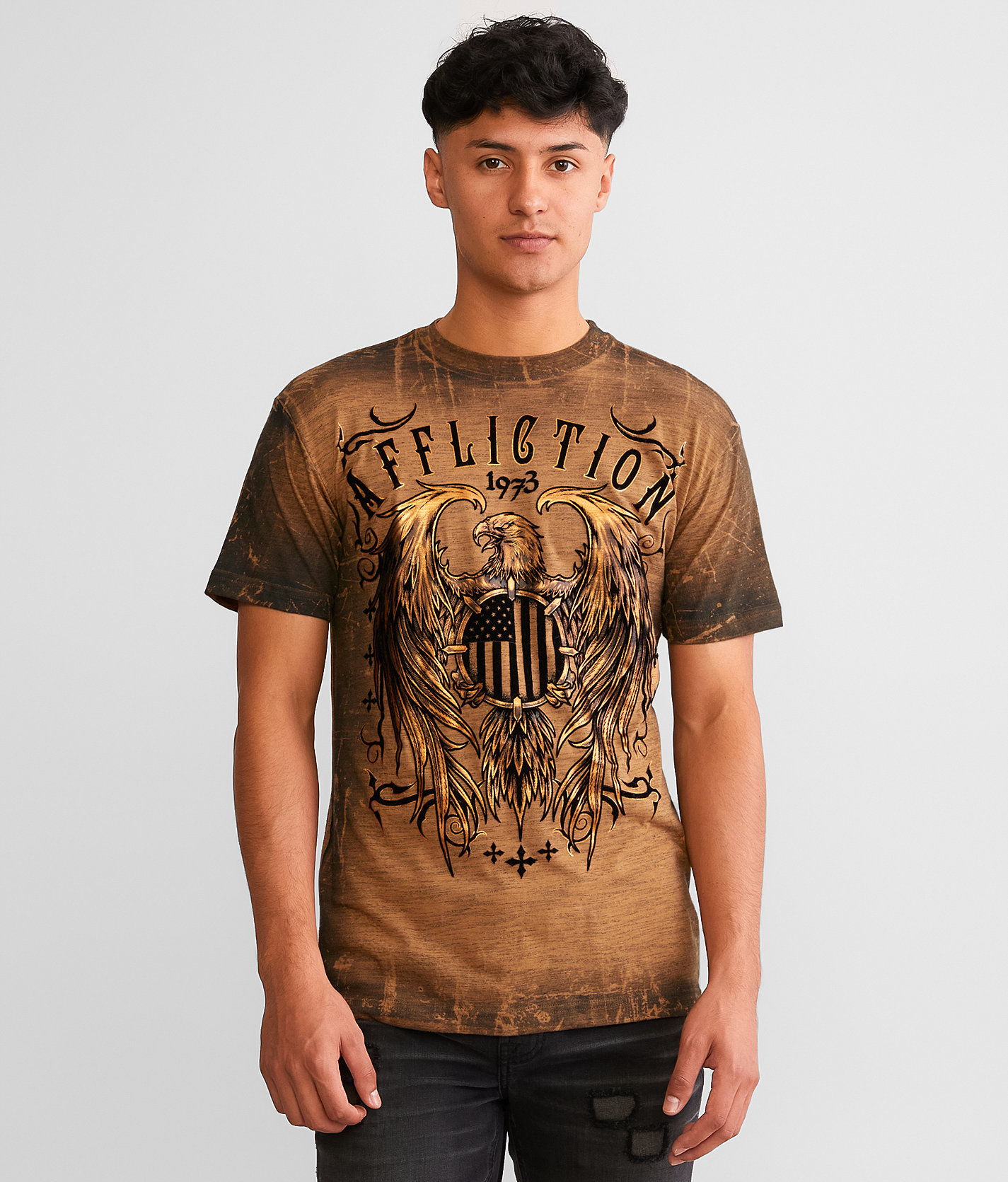 Affliction Iron Pledge T-Shirt - Men's T-Shirts in Chipmunk Reactive