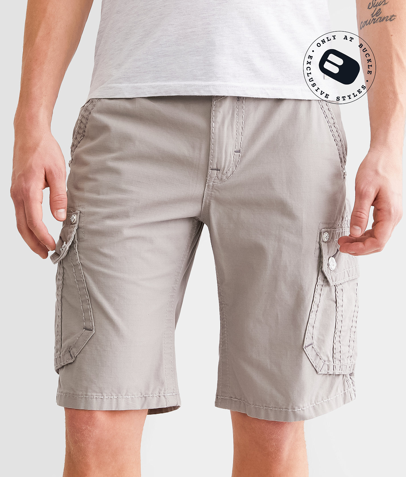 Rock Revival Classic Ripstop Cargo Short - Men's Shorts in Grey