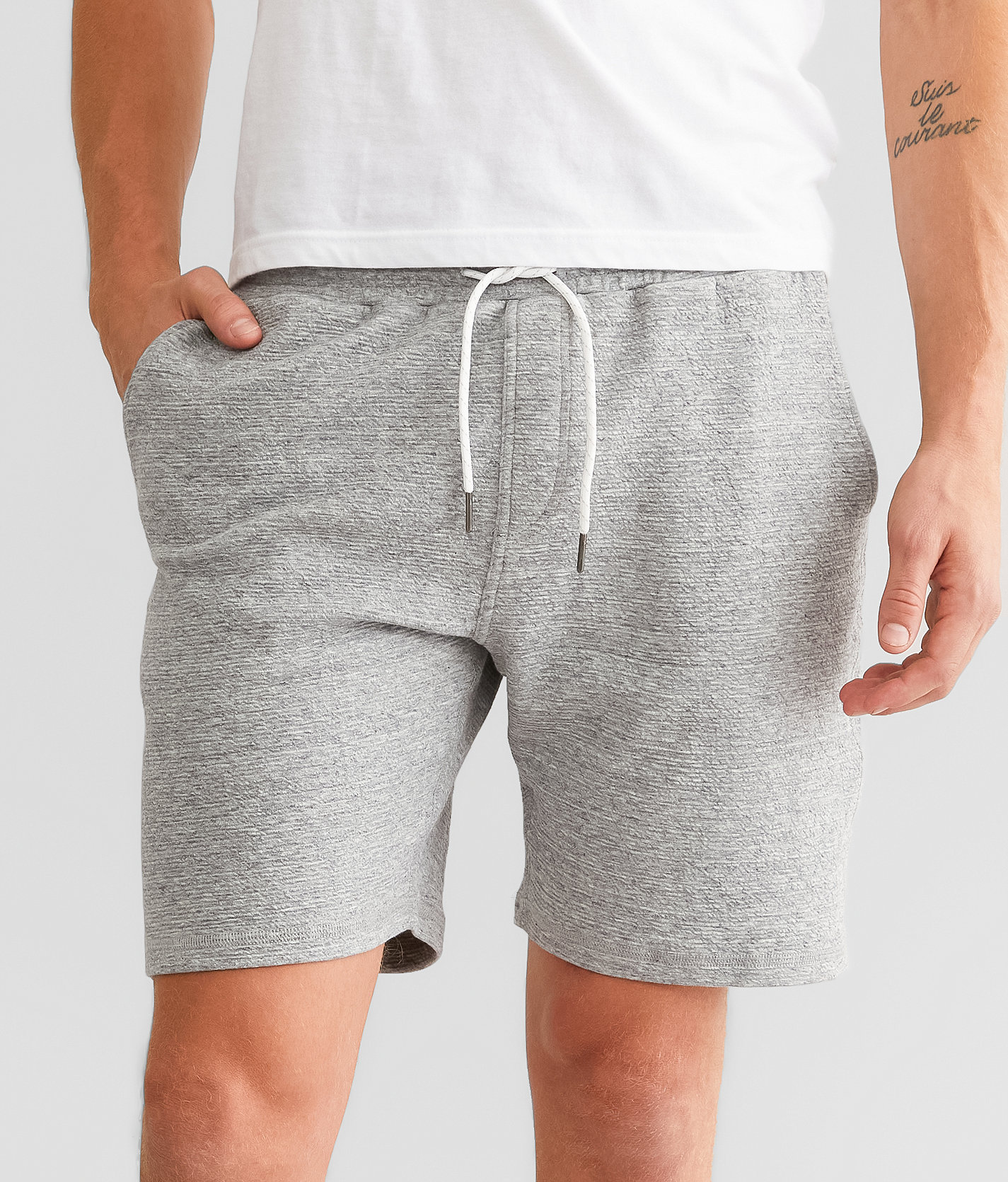BKE River Wash Knit Short - Men's Shorts in Grey Heather