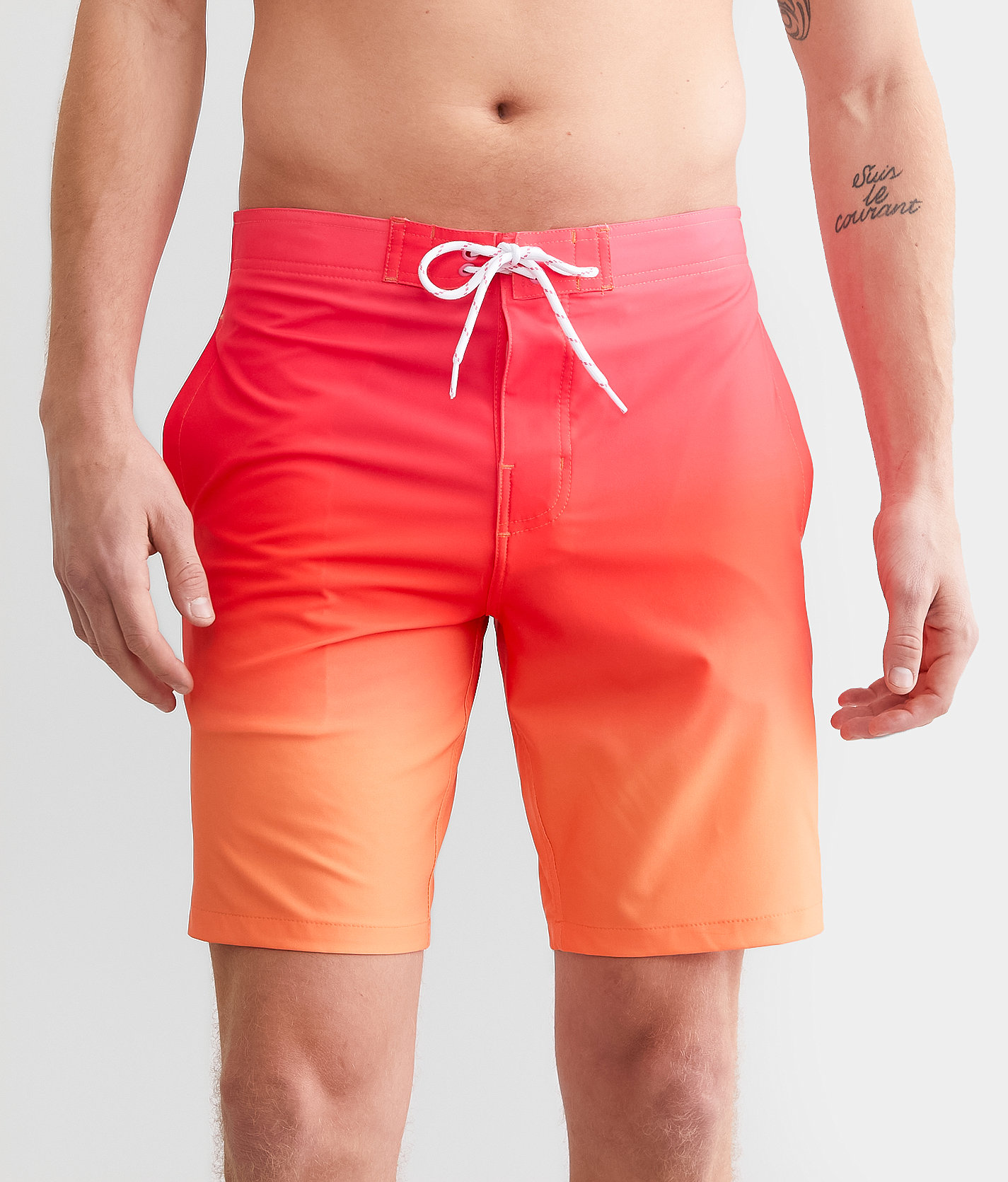 Departwest Gradient Stretch Boardshort - Men's Swimwear in Pink Red Orange