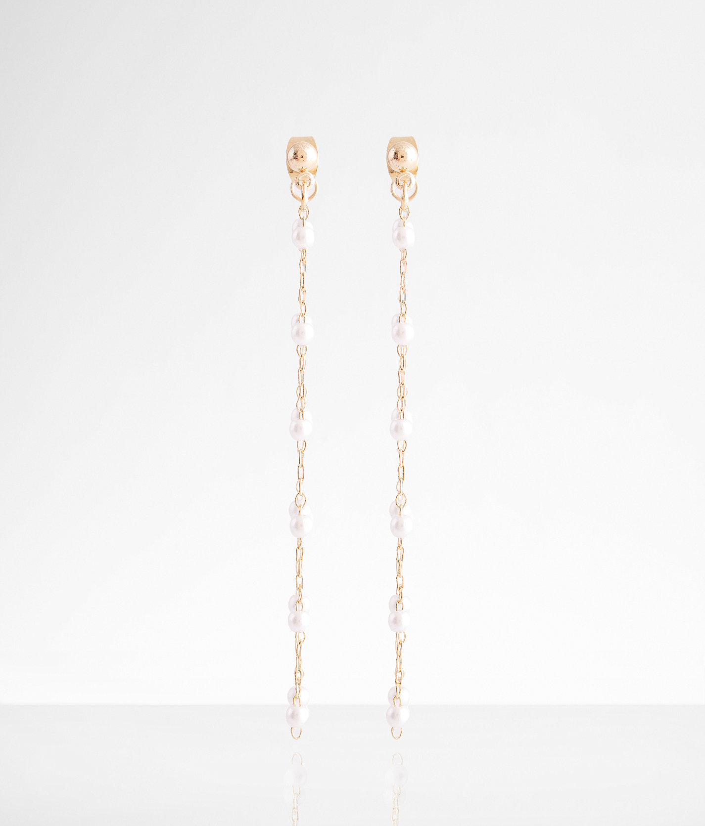 boutique by BKE Faux Pearl Fringe Earring - Women's Jewelry in Gold Pearl