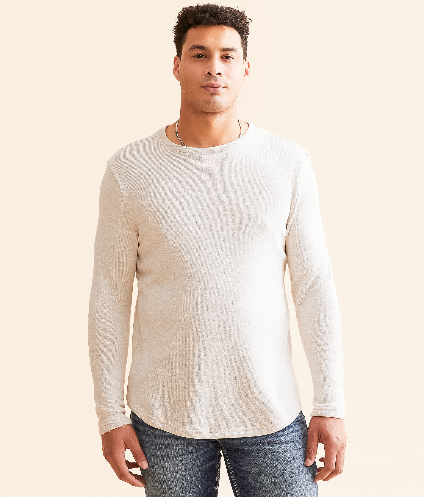 Nova Industries Scoop Hem Pullover - Men's Sweatshirts in Sand