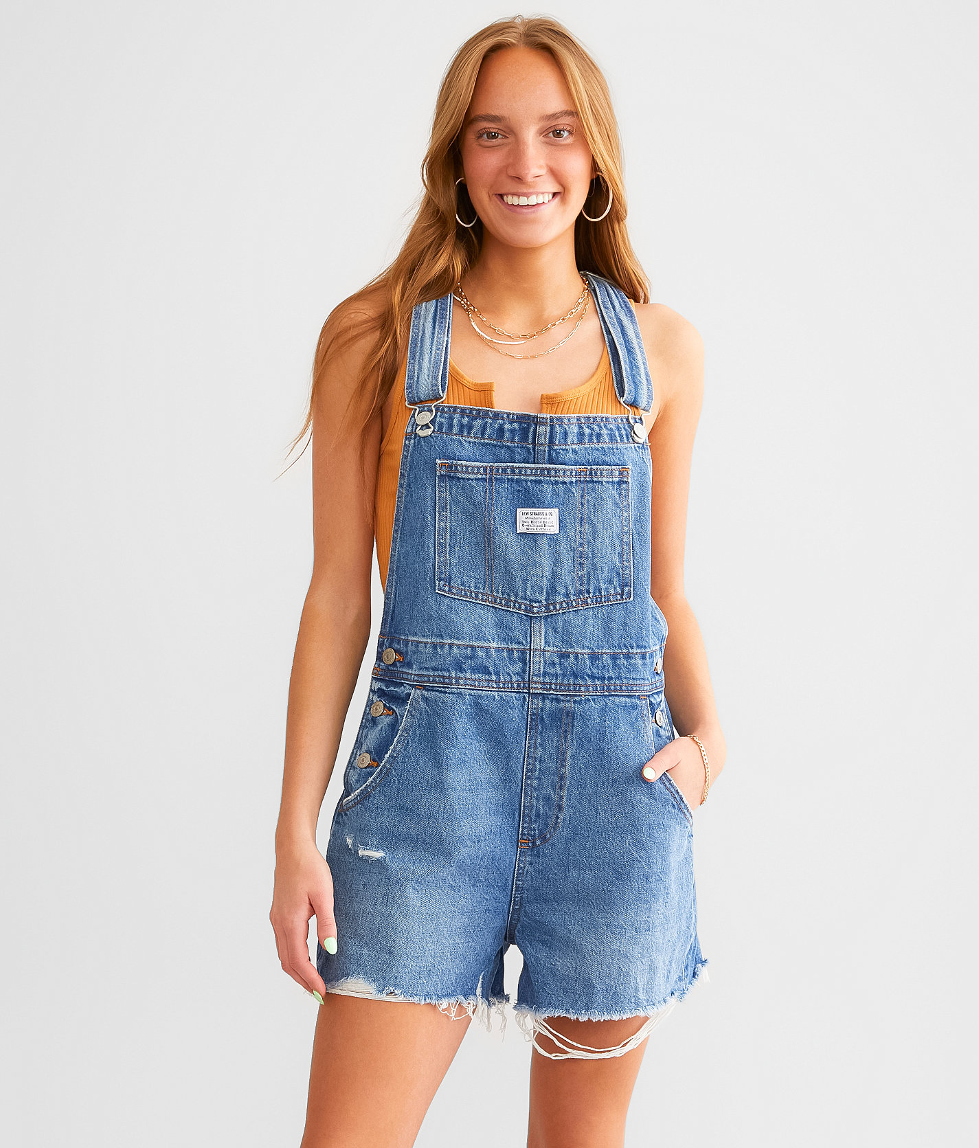 Levi's® Vintage Overall Short - Women's Rompers & Jumpsuits in Meadow Games
