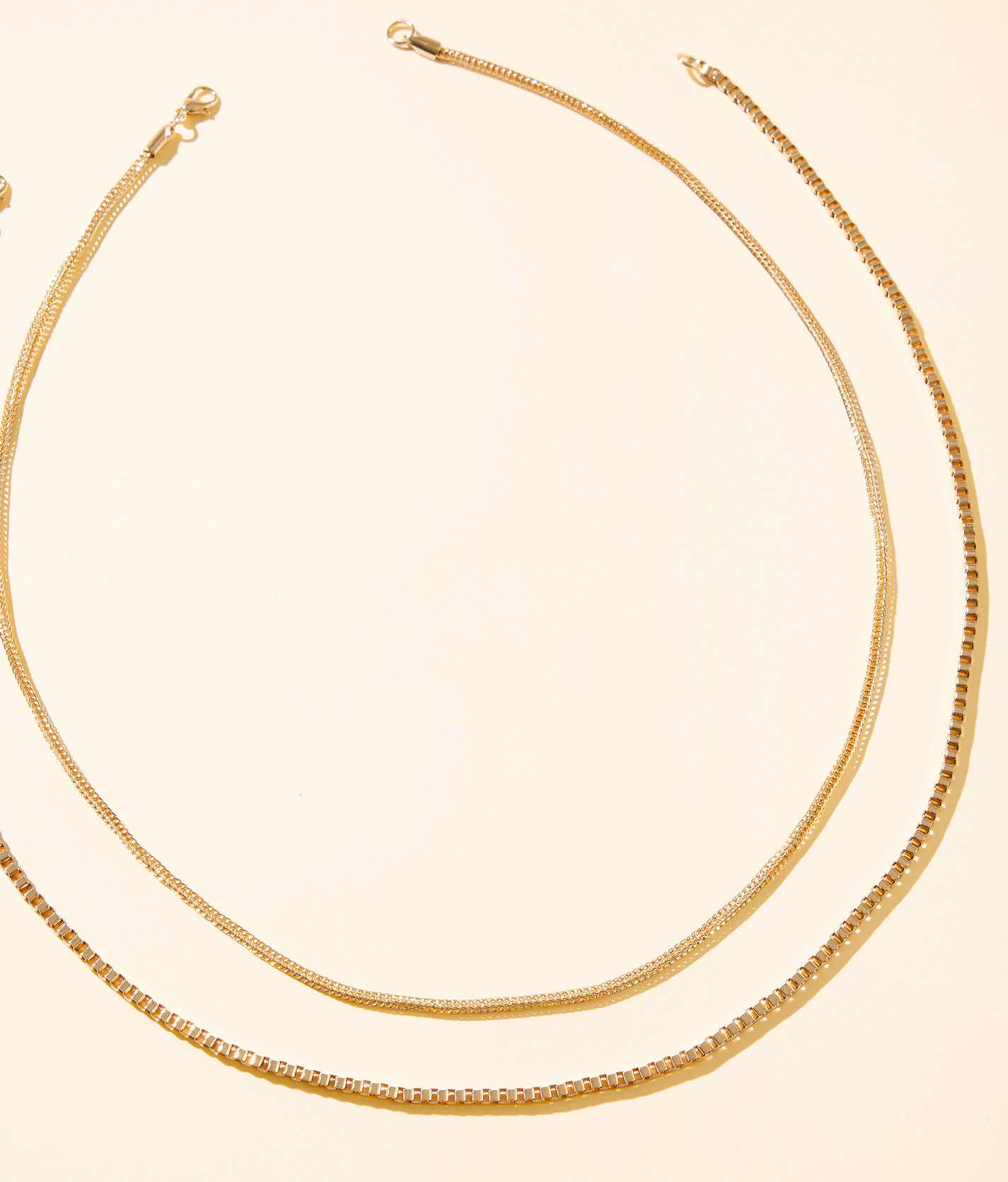 BKE 2 Pack Mixed Chain 24" Necklace Set - Men's Jewelry in Gold