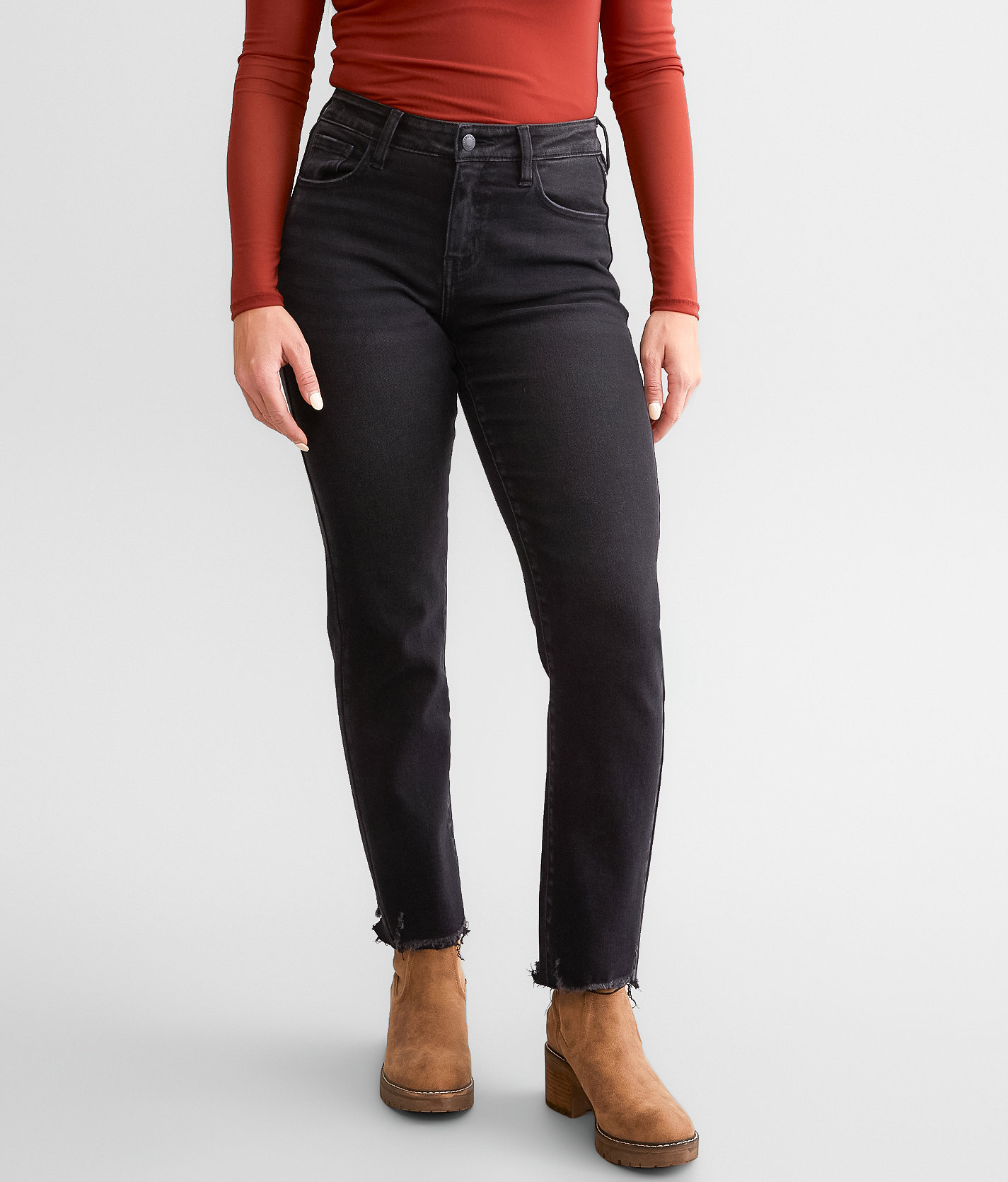 KanCan Signature Kurvy High Rise Cropped Straight Jean - Women's Jeans in Stacey