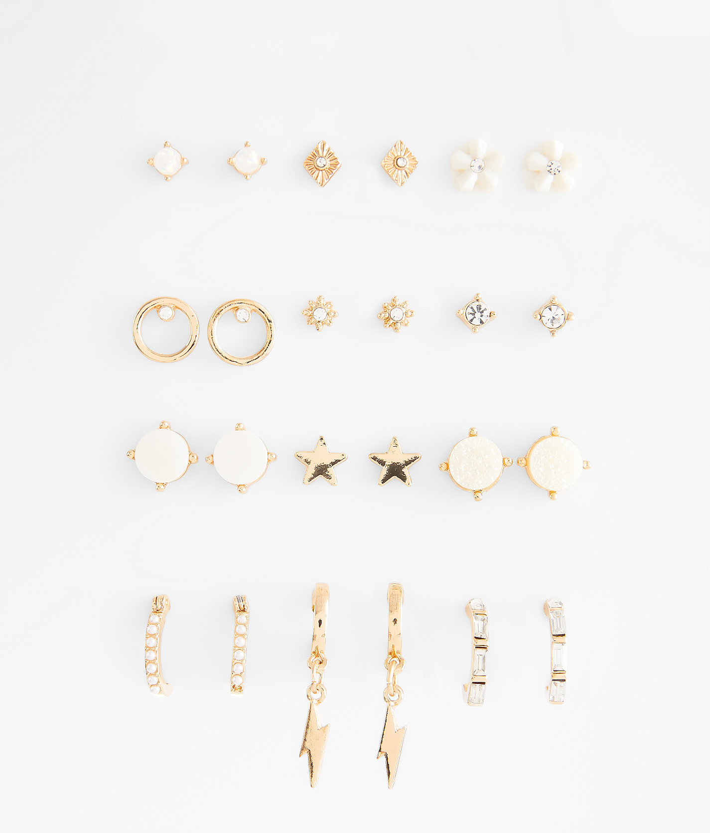 boutique by BKE 12 Pack Glitz Earring Set - Women's Jewelry in Gold