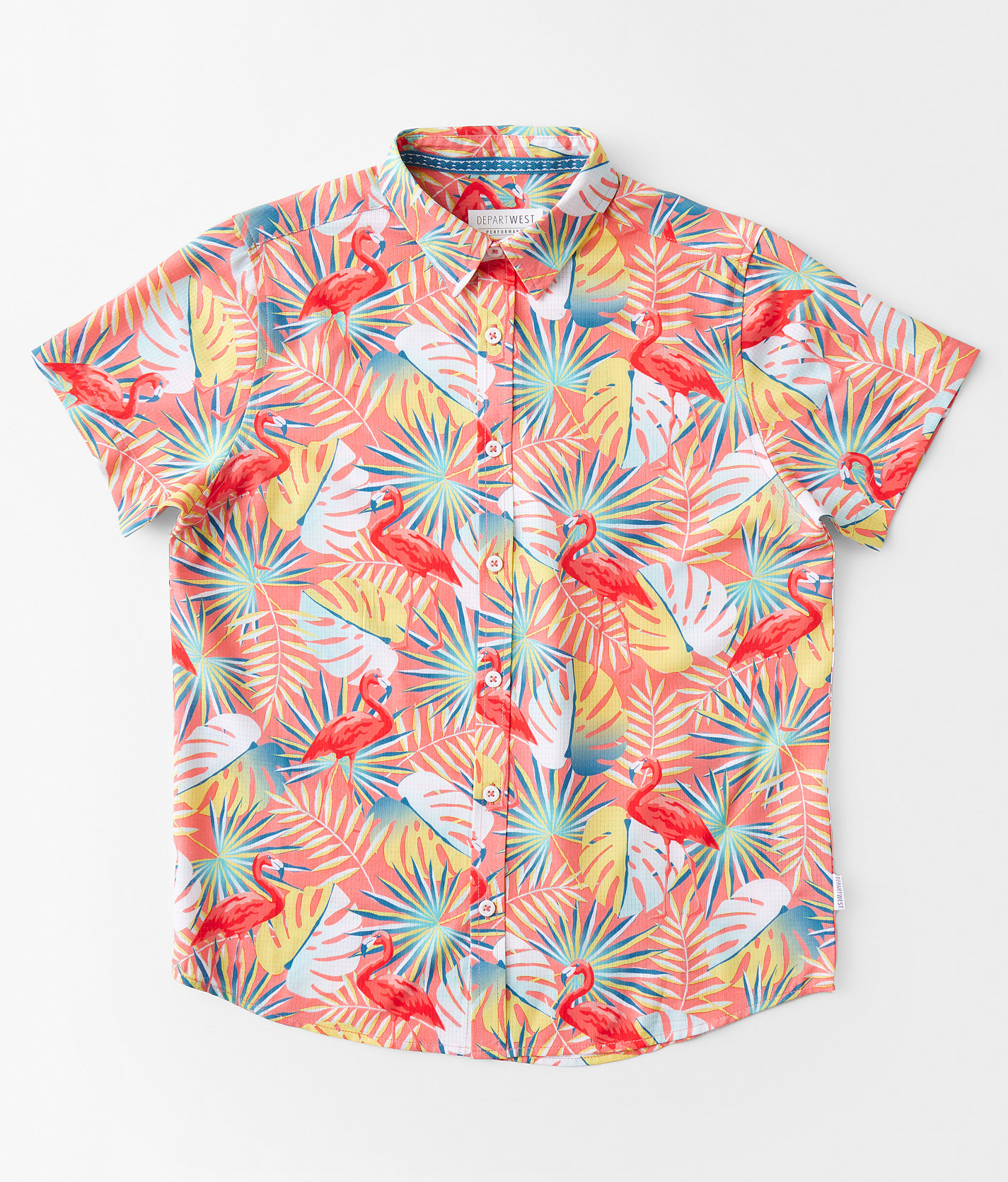 Boys - Departwest Topical Performance Stretch Shirt - Boy's Shirts in Coral