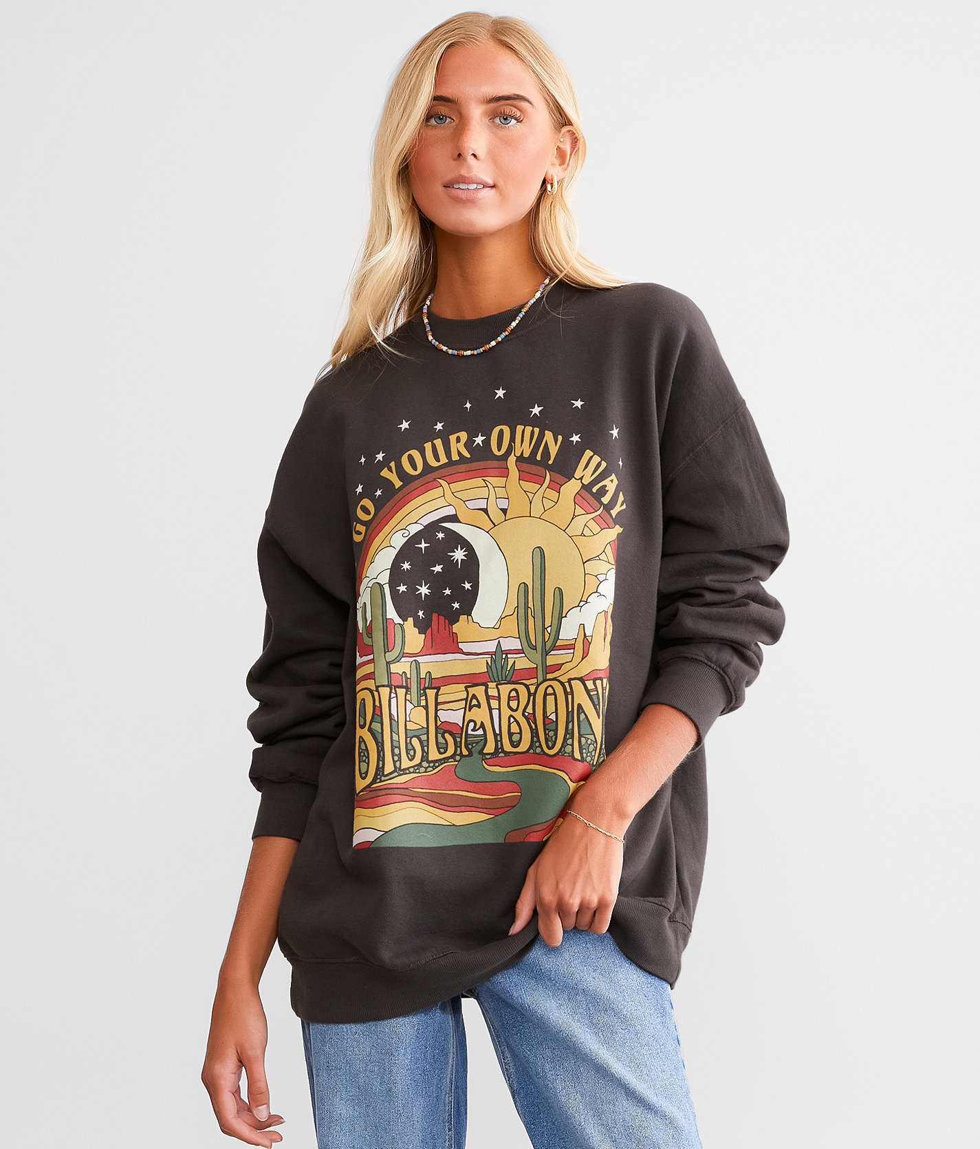 Billabong Ride In Pullover - Women's Sweatshirts in Off Black