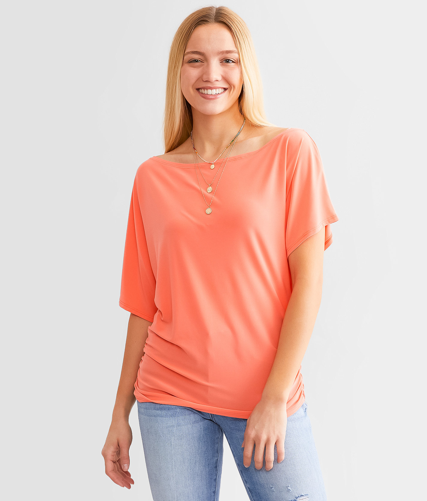 Daytrip Boatneck Top - Women's Shirts & Blouses in Living Coral