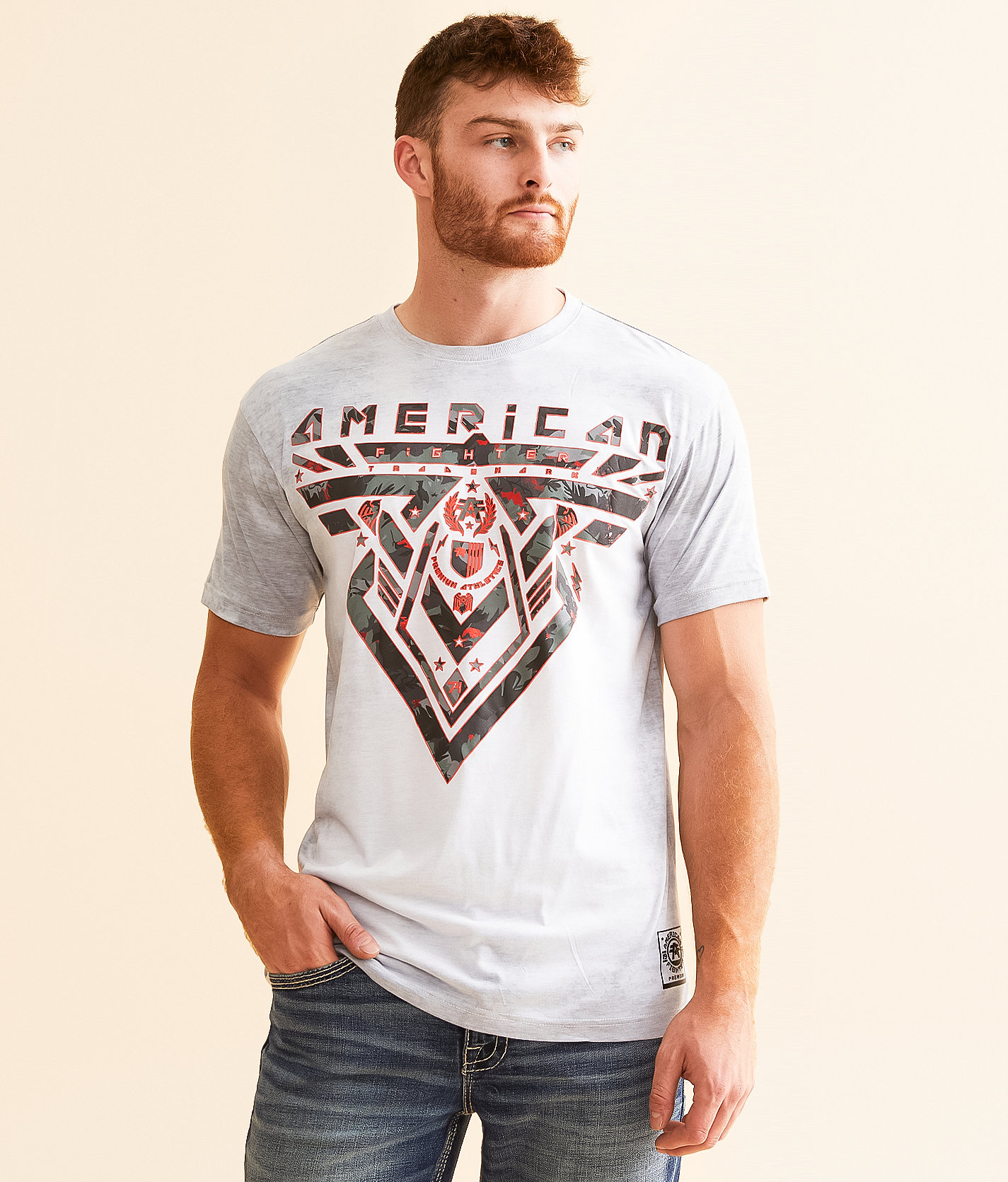 American Fighter Levelock T-Shirt - Men's T-Shirts in White Multi