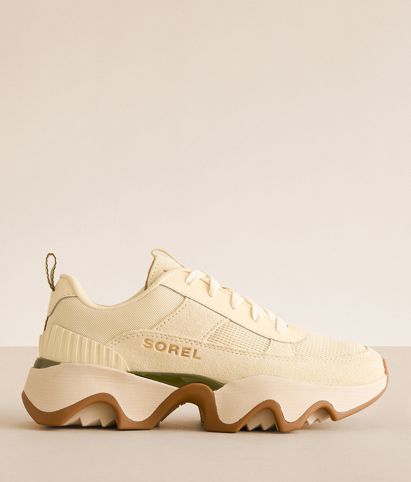 Sorel Kinetic Impact II Wonder Lace Sneaker - Women's Shoes in Honey White Utility Green