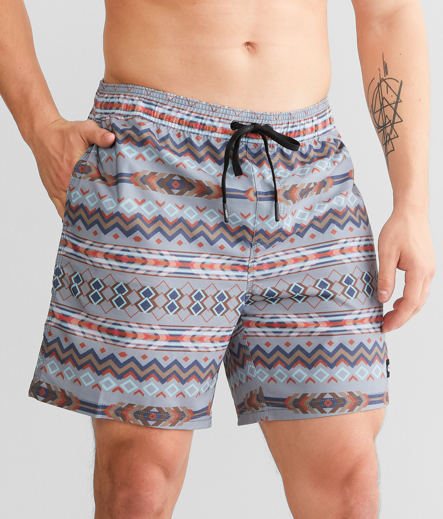 Hooey The Bigwake Swim Trunks - Men's Swimwear in Grey Red