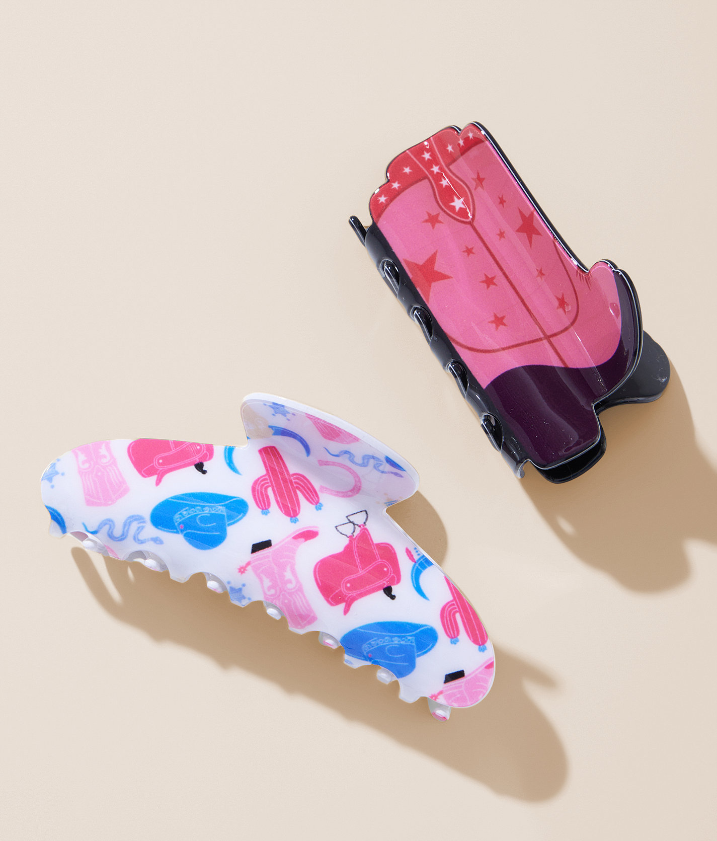 boutique by BKE 2 Pack Western Hair Claw Clips - Women's Hair Accessories in Pink Multi