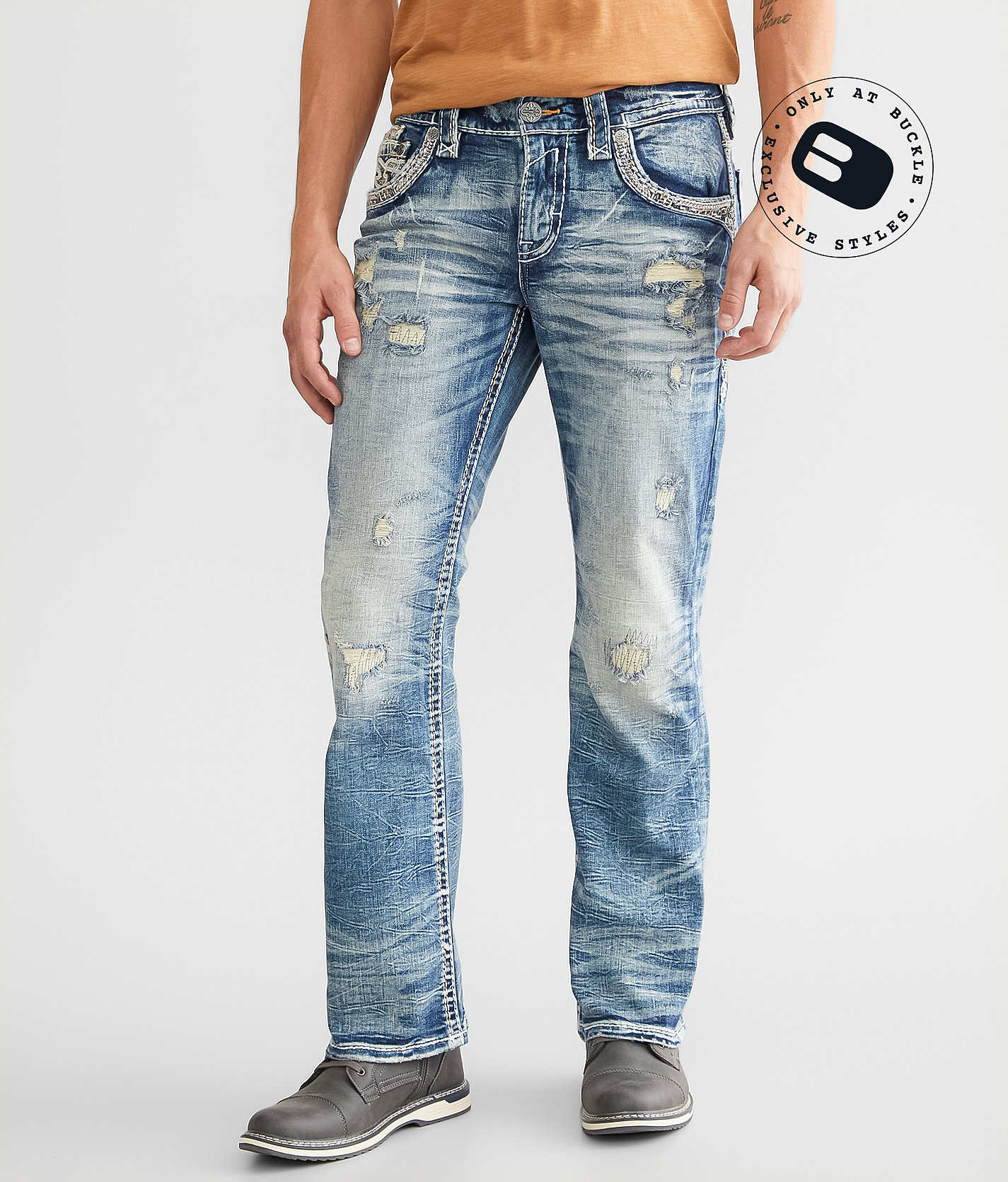 Rock Revival Minos Slim Boot Stretch Jean - Men's Jeans in Minos SB202