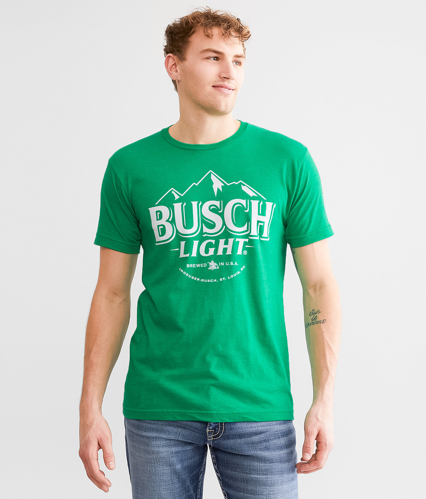 Brew City Busch Light® Mountain T-Shirt - Men's T-Shirts in Heather Kelly