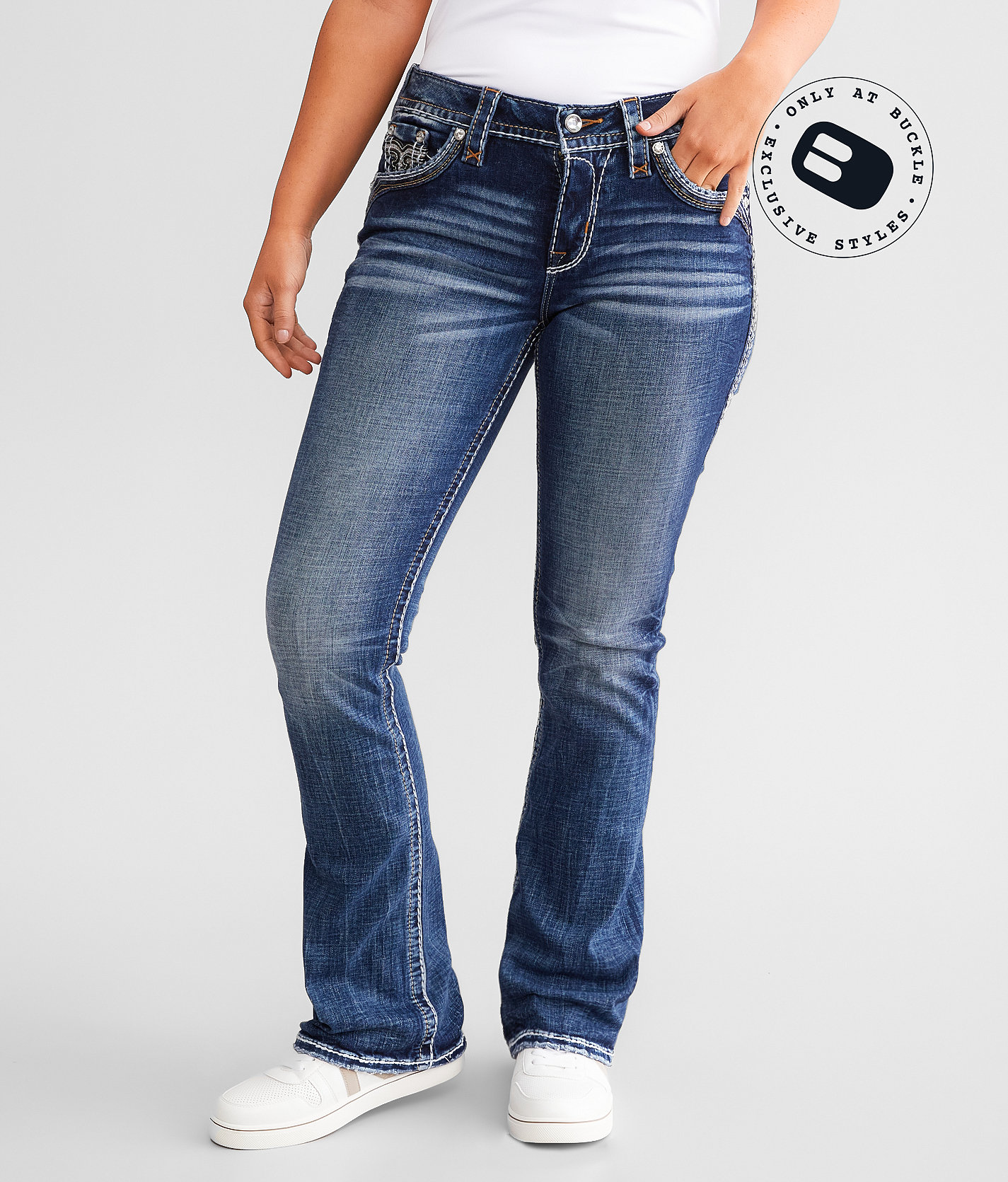 Rock Revival Peacoat Easy Boot Stretch Jean - Women's Jeans in Peacoat E219