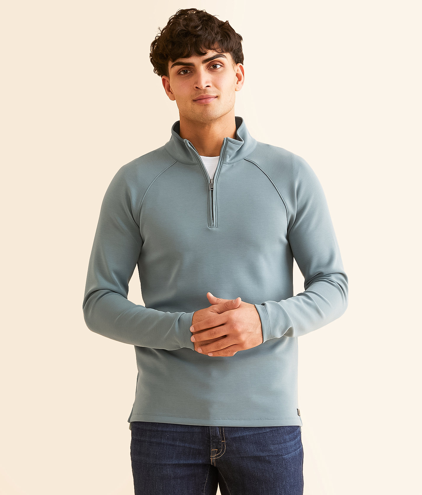 Outpost Makers Performance Quarter Zip Pullover - Men's Sweatshirts in Stormy Sea