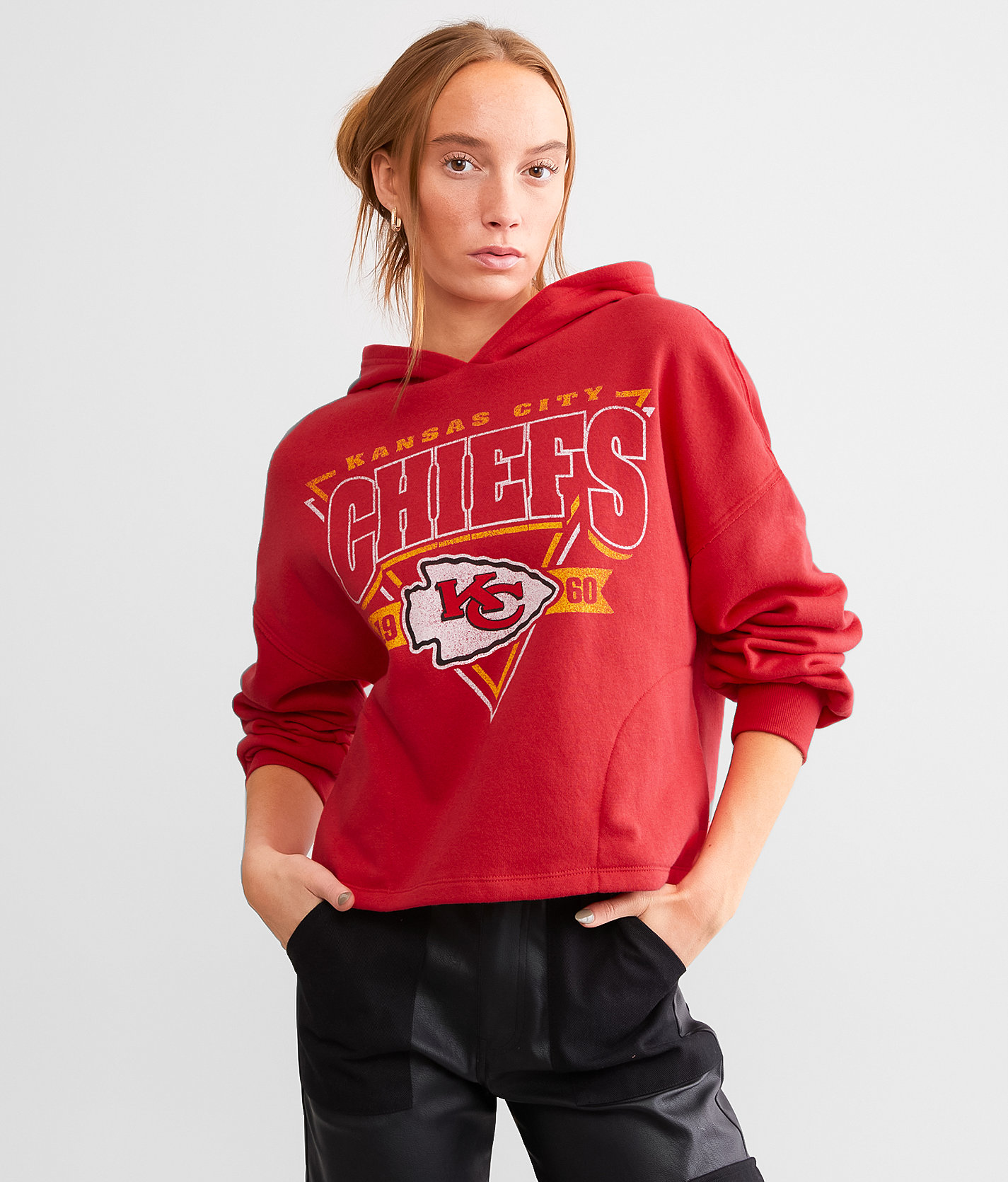 Junkfood Kansas City Chiefs Hooded Sweatshirt - Women's Sweatshirts in Licorice