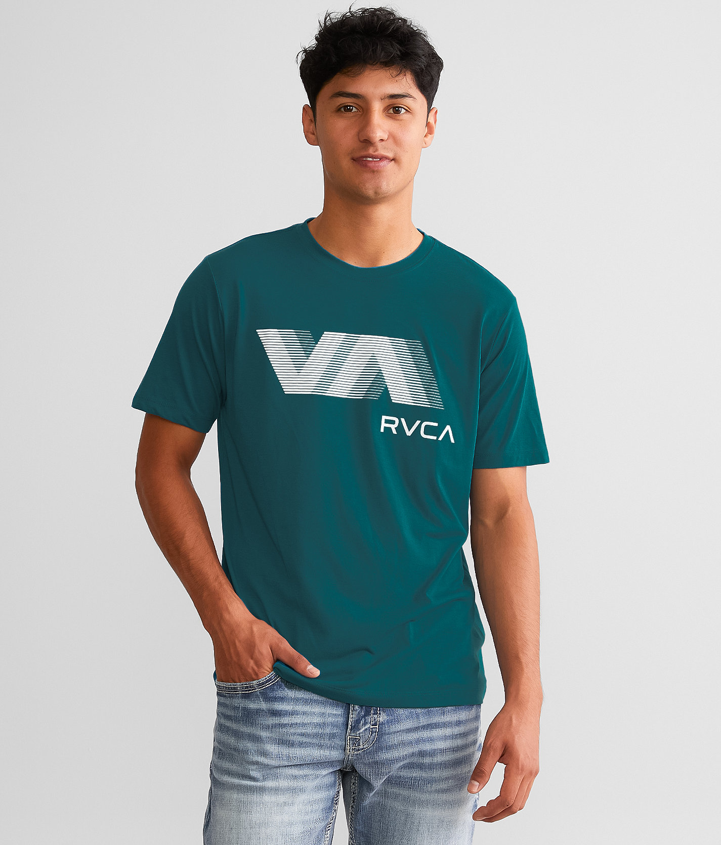 RVCA Blur Sport T-Shirt - Men's T-Shirts in Teal
