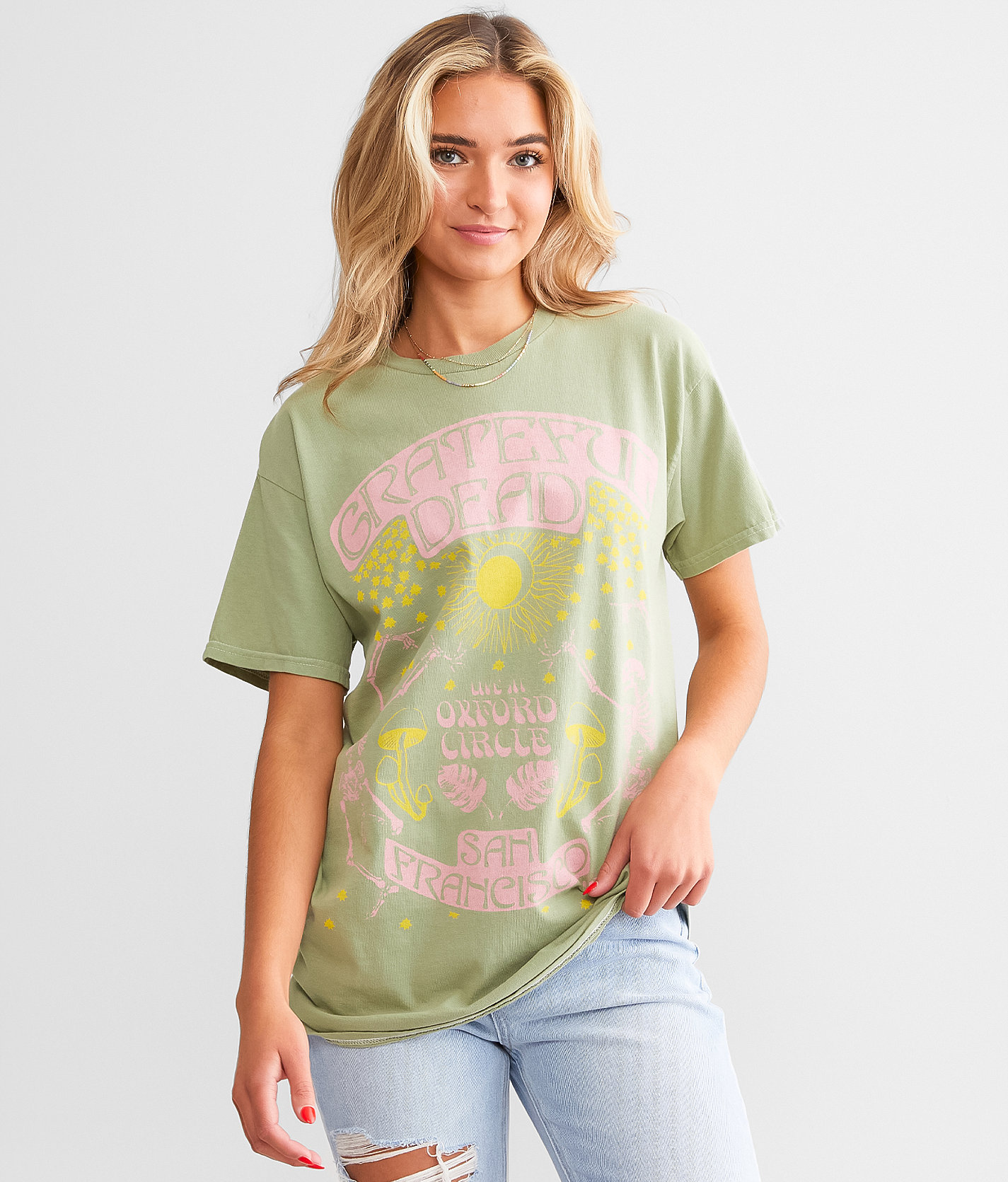 Junkfood Grateful Dead Band T-Shirt - Women's T-Shirts in Sage