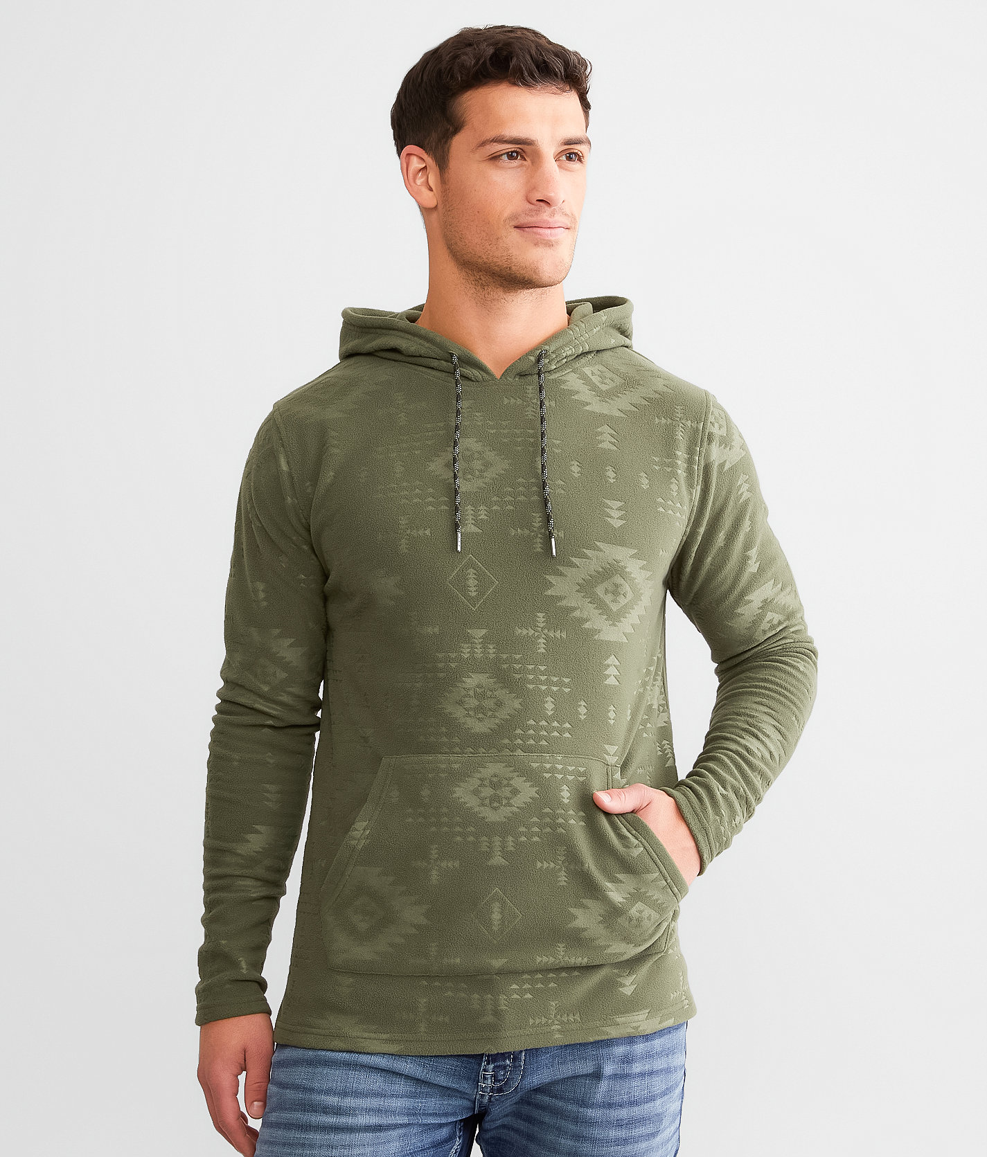 Departwest Southwest Polar Hoodie - Men's Sweatshirts in Green