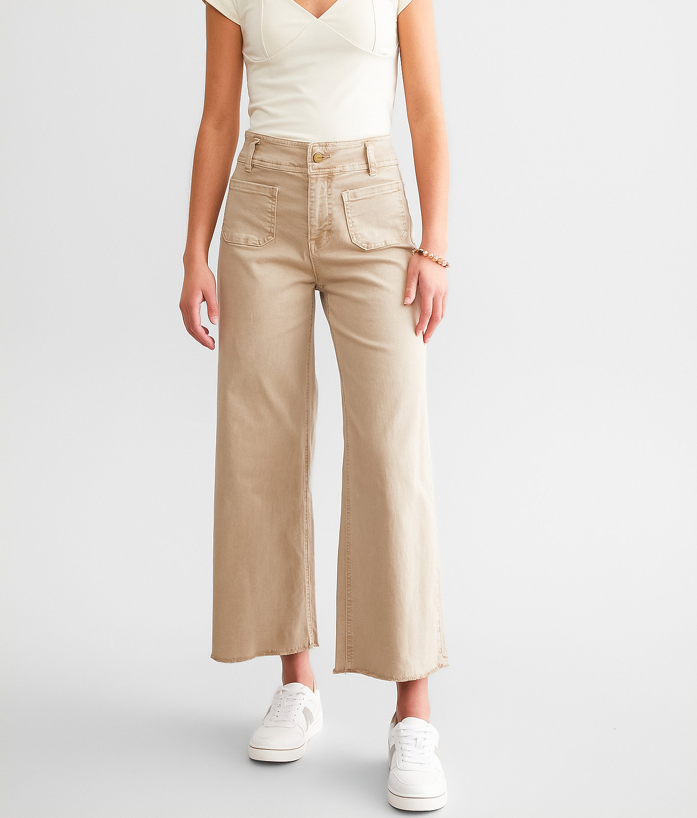 Mica Denim Cropped Wide Leg Pant - Women's Pants in Ash Mocha