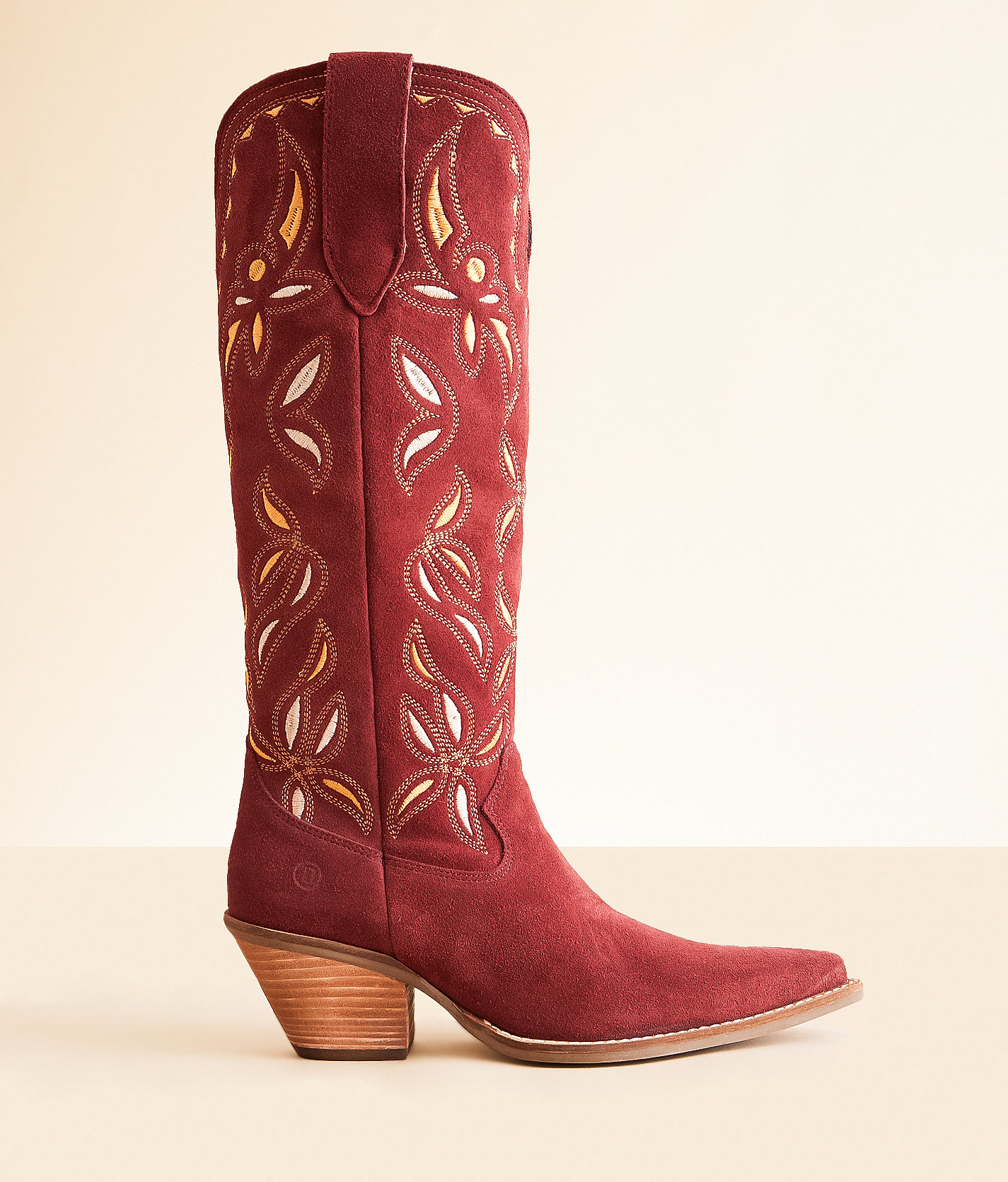 Dingo Embroidered Tall Leather Western Boot - Women's Shoes in Burgundy
