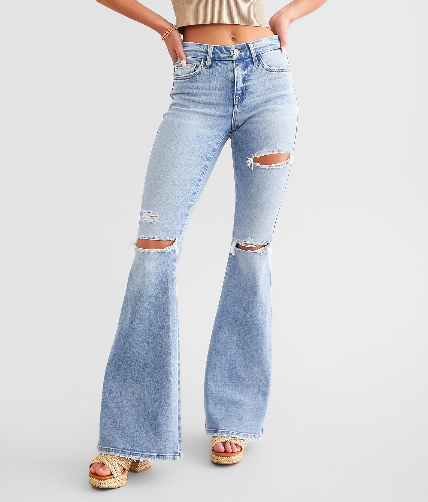 Flying Monkey Mid-Rise Flare Stretch Jean - Women's Jeans in Distant Love