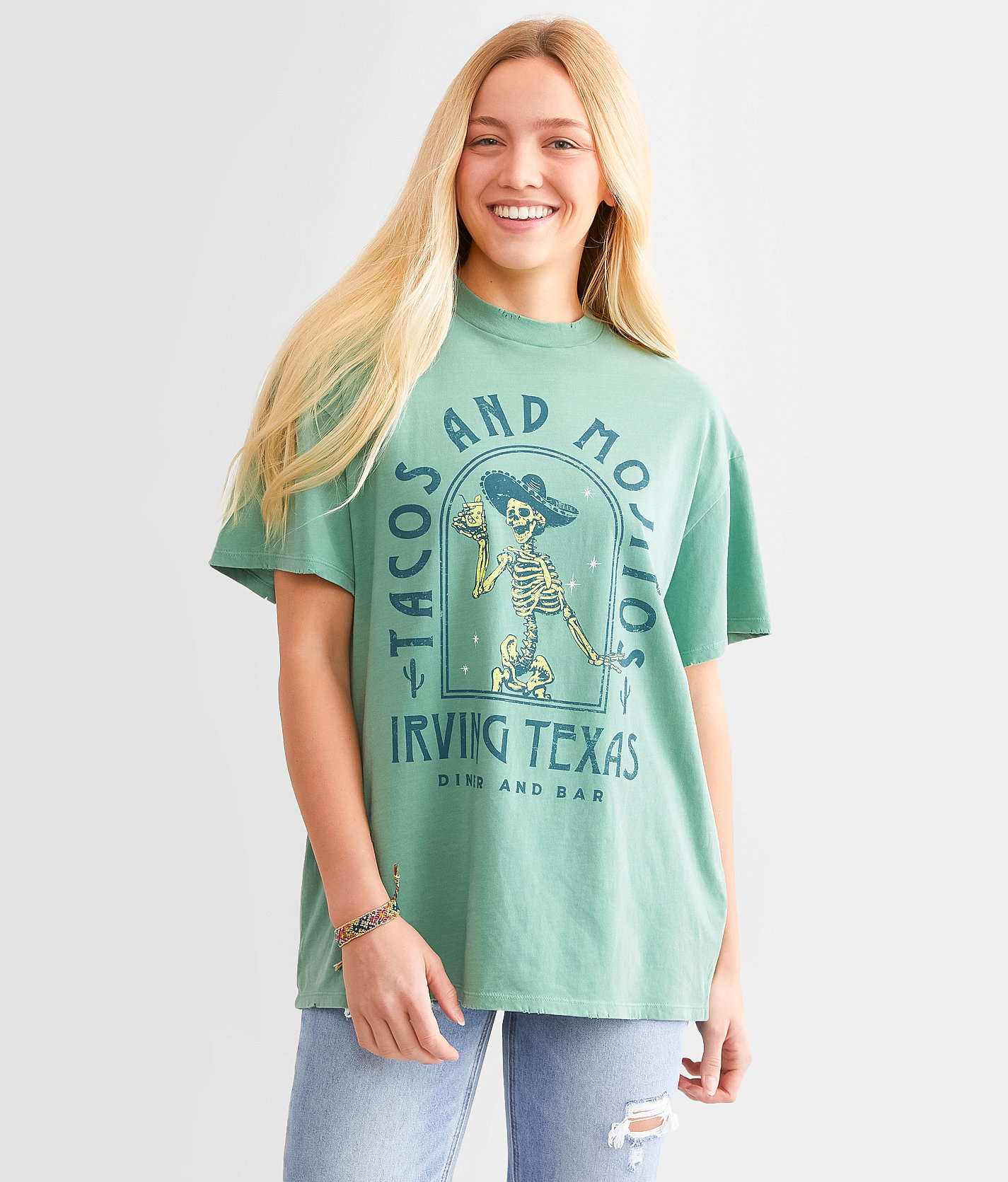 Modish Rebel Tacos & Mojitos T-Shirt - Women's T-Shirts in Grayed Jade