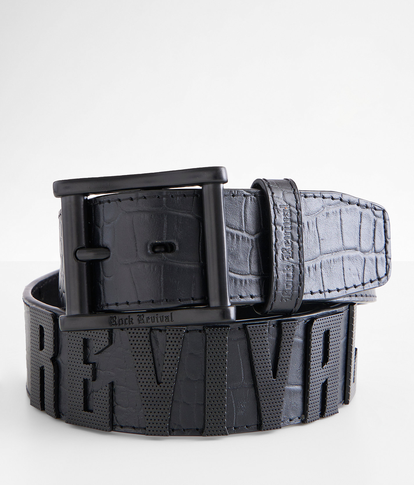 Rock Revival Gator Leather Belt - Men's Belts in Black
