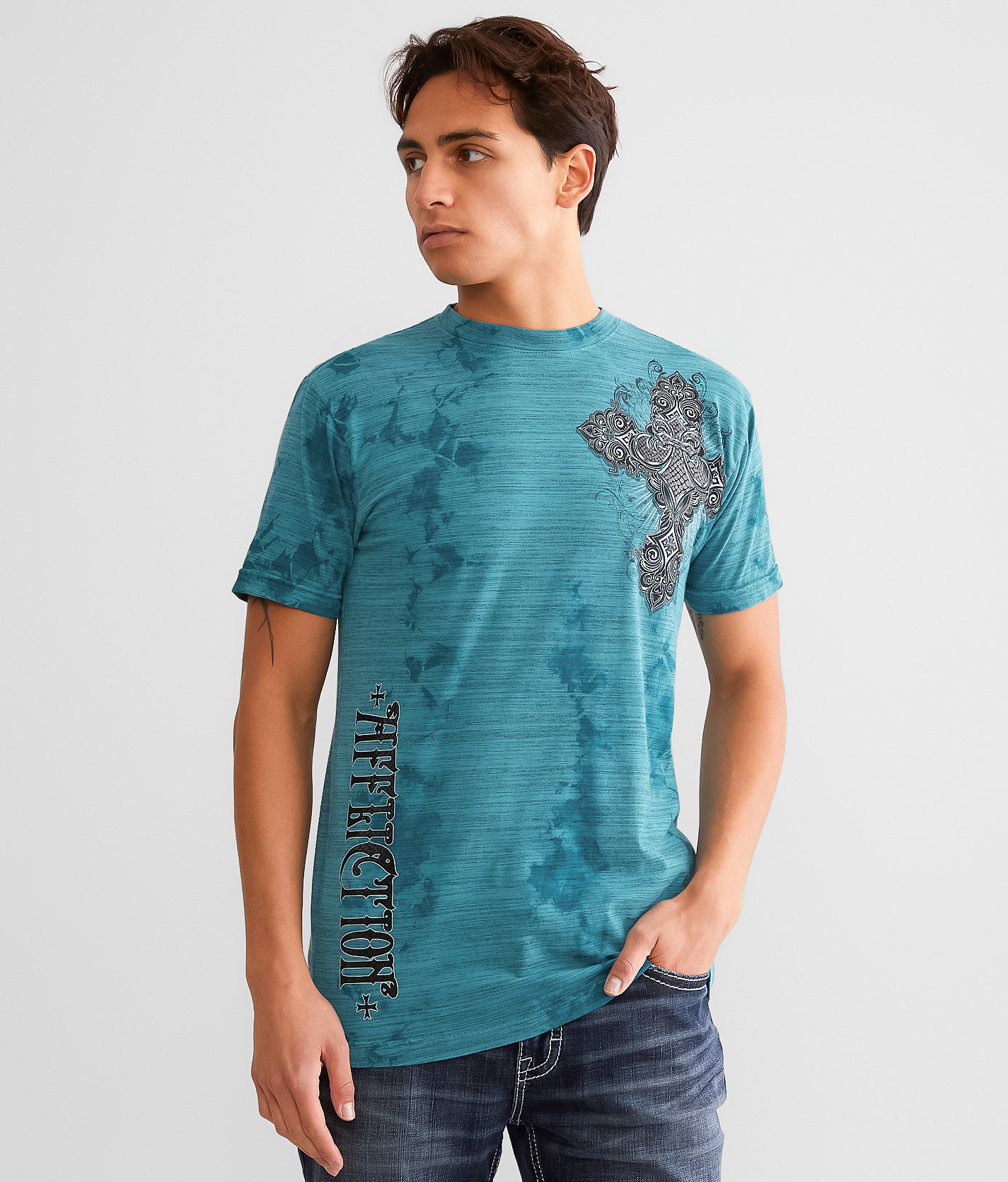 Affliction Rite Of Virtue T-Shirt - Men's T-Shirts in Brittany Blue Dk BB Crs W