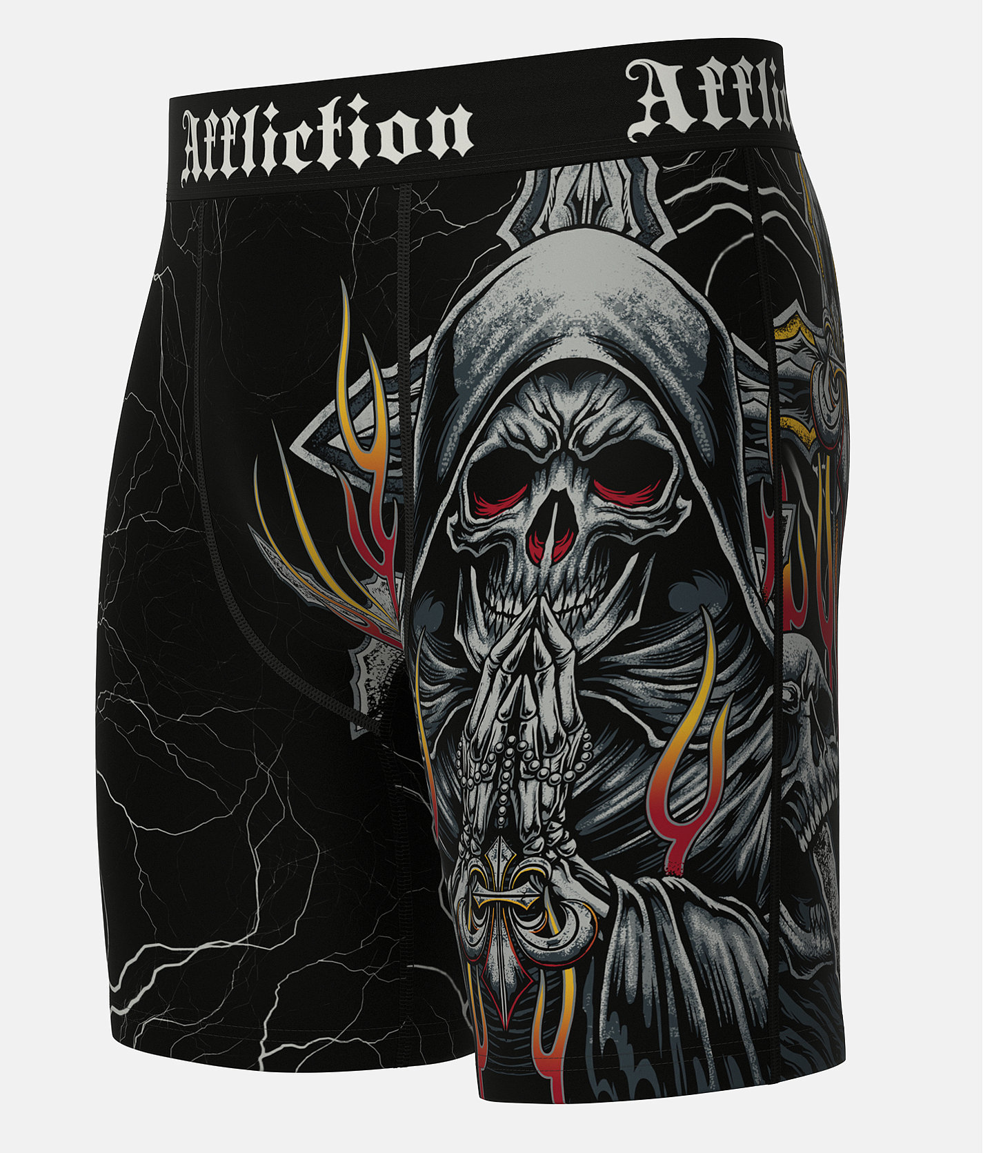 Affliction Phantom Fire Stretch Boxer Briefs - Men's Boxer Briefs in Black
