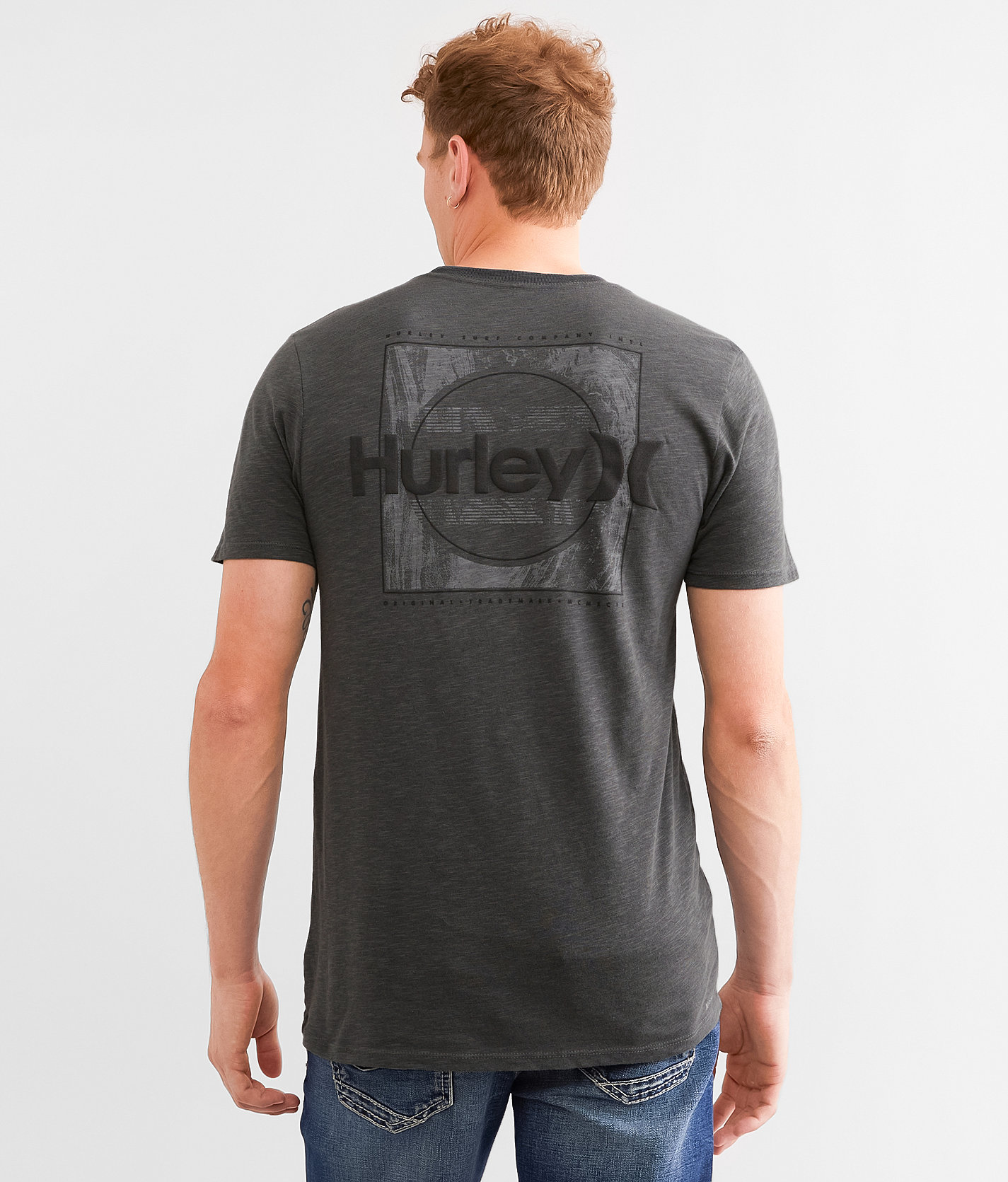 Hurley Grainy T-Shirt - Men's T-Shirts in Dark Shadow Black