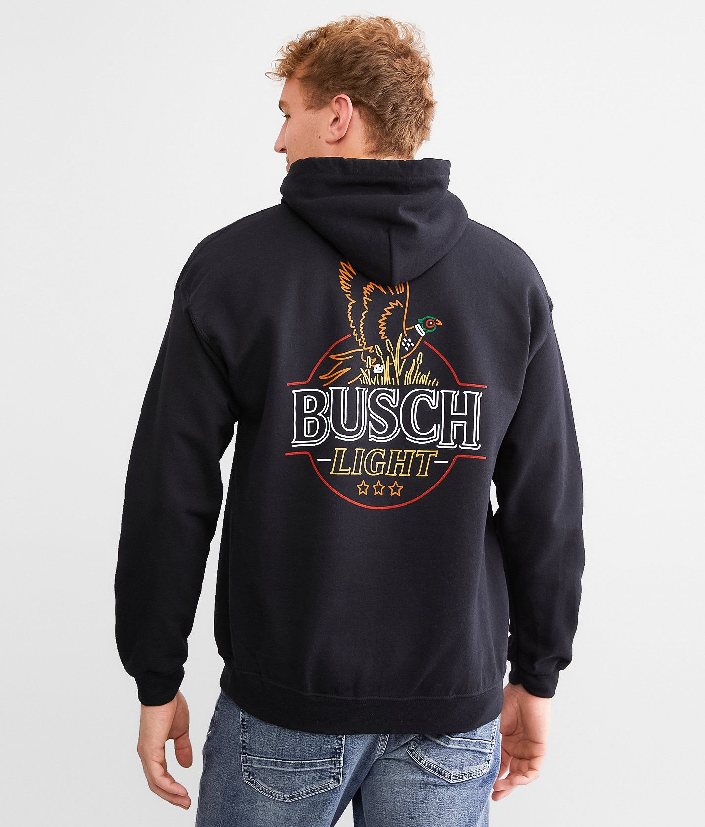 Brew City Busch Light® Pheasant Hooded Sweatshirt - Men's Sweatshirts in Black
