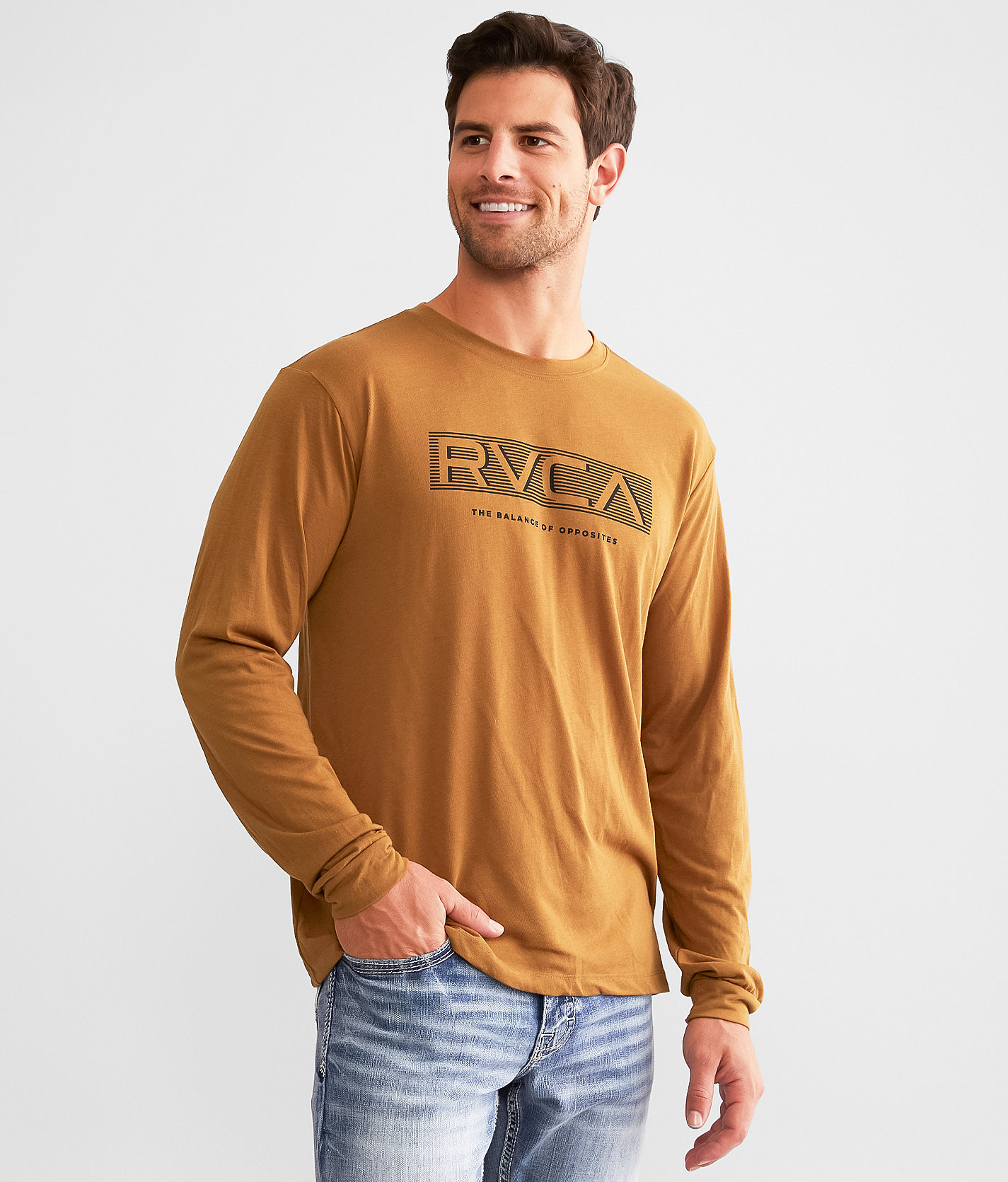 RVCA Sprints Sport T-Shirt - Men's T-Shirts in Tobacco Sport