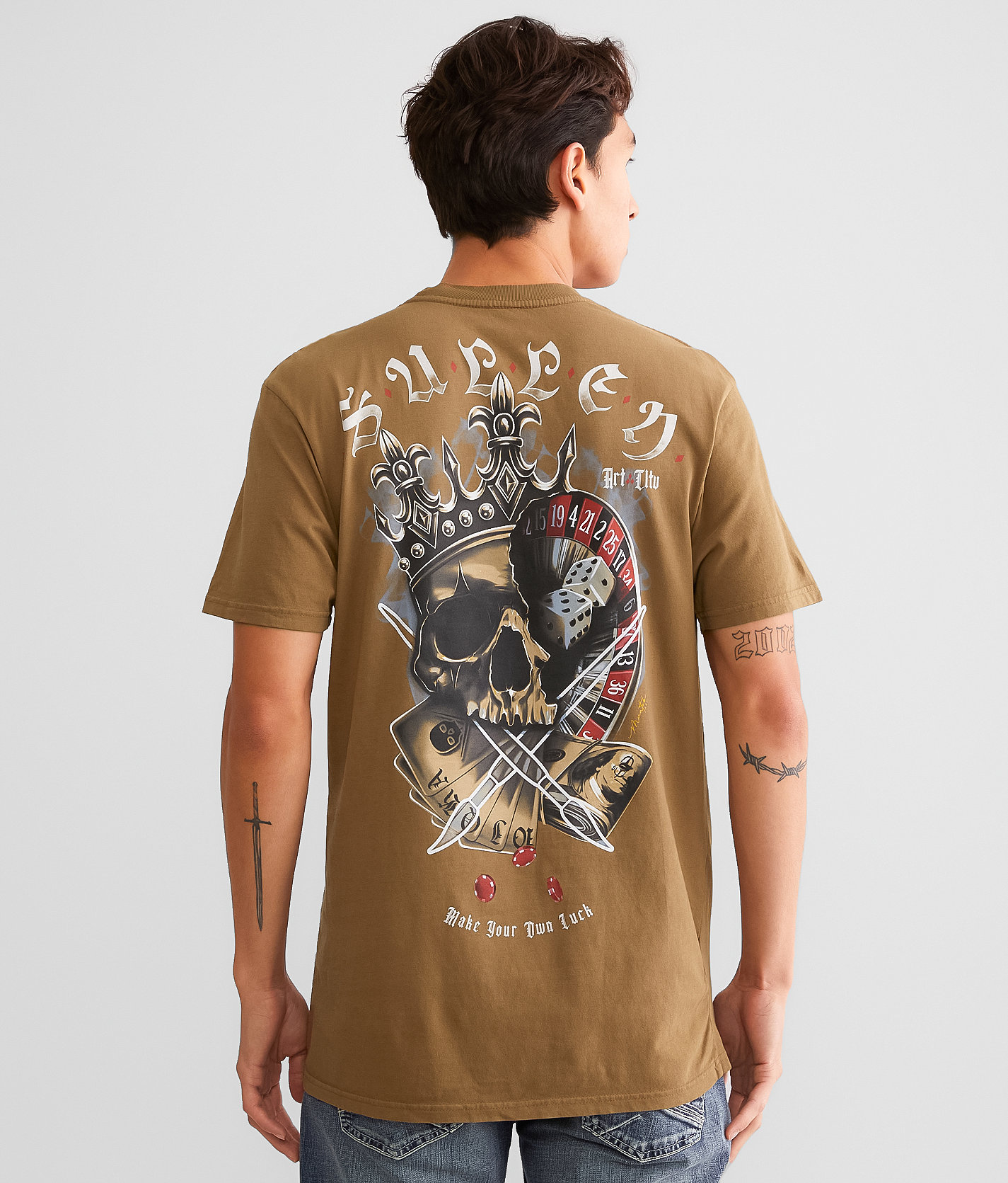 Sullen Make Your Luck T-Shirt - Men's T-Shirts in Timberwolf