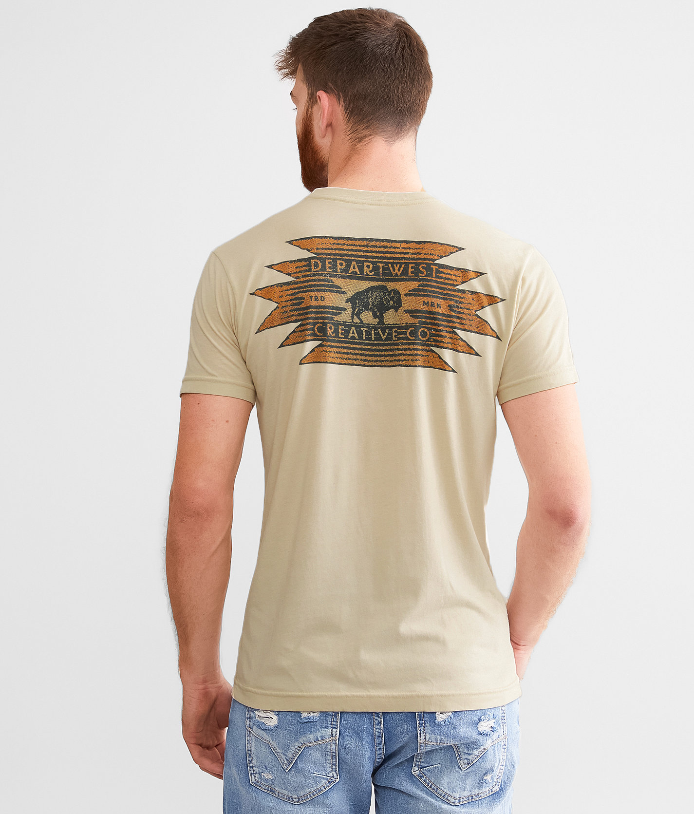 Departwest Bison Sunset T-Shirt - Men's T-Shirts in Sand Heather