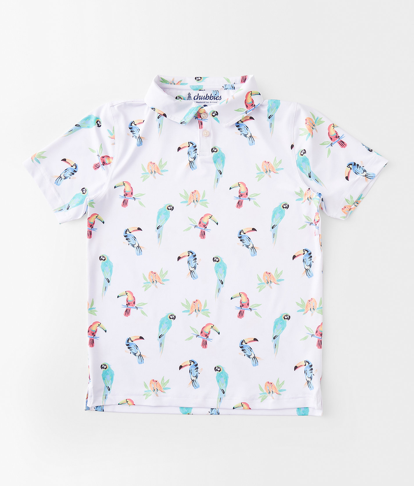 Boys - Chubbies Dude Where's Macaw Polo - Boy's Polos in Optic White