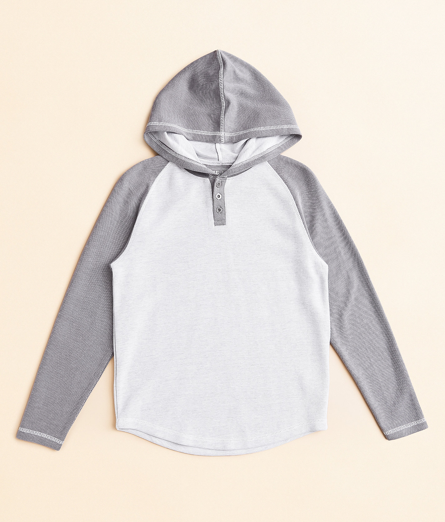 Boys - BKE Raglan Sleeve Henley Hoodie - Boy's Sweatshirts in Charcoal Grey